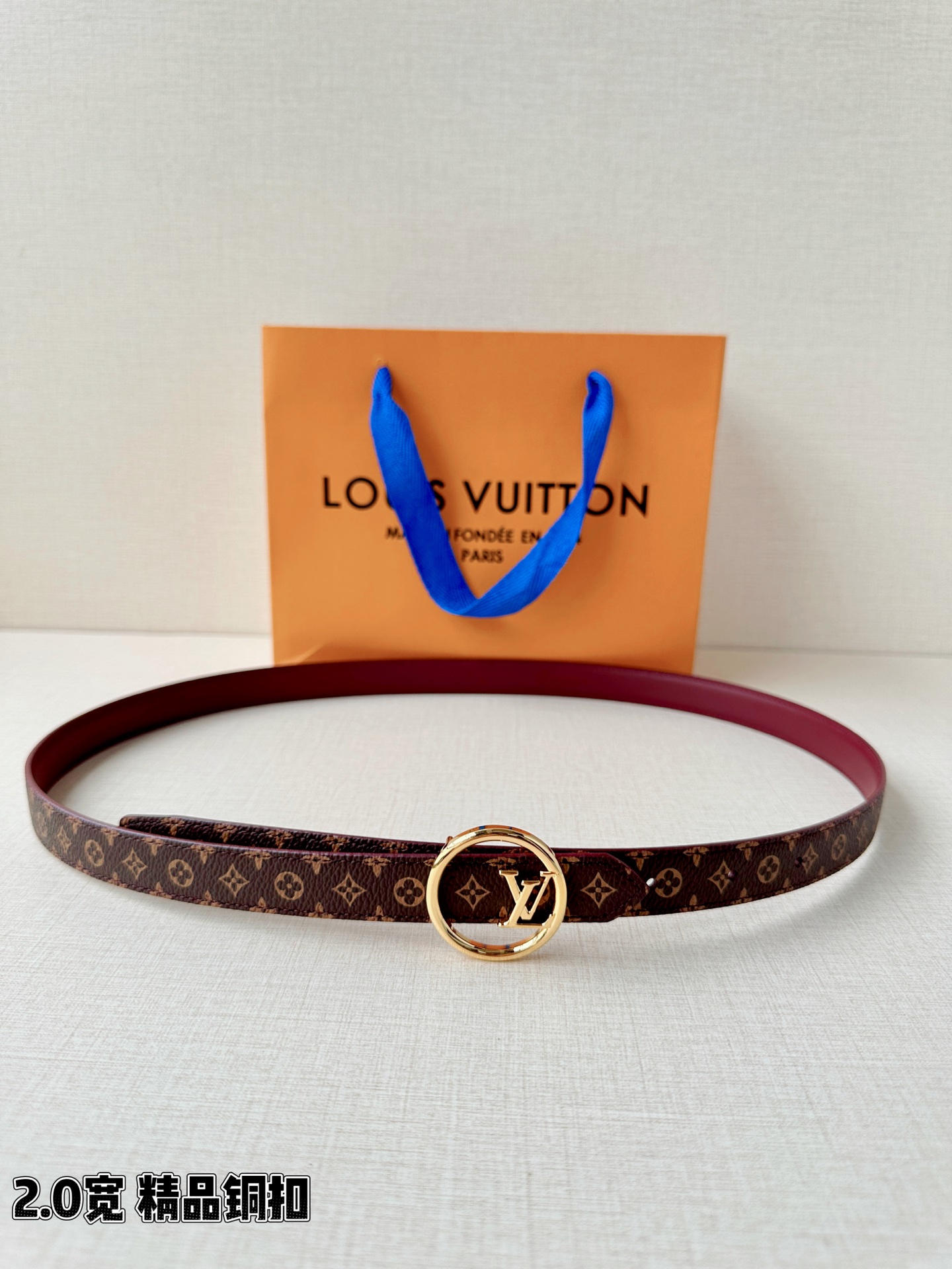LV 原單女款 Monogram 黑色LV扣細版腰帶 時尚百搭款