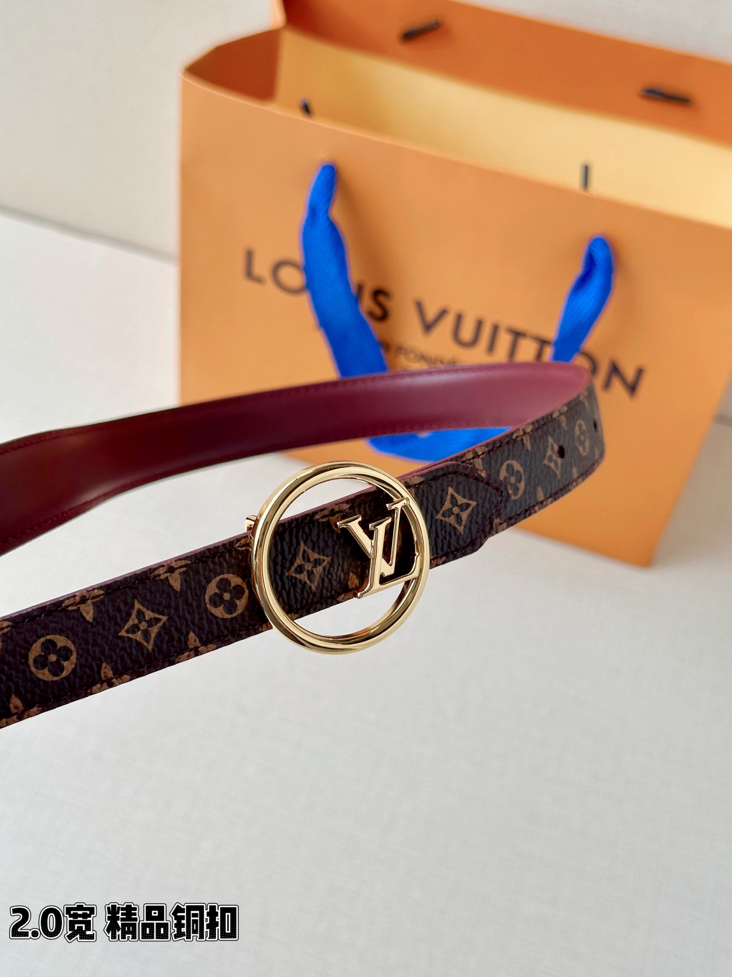 LV 原單女款 Monogram 黑色LV扣細版腰帶 時尚百搭款