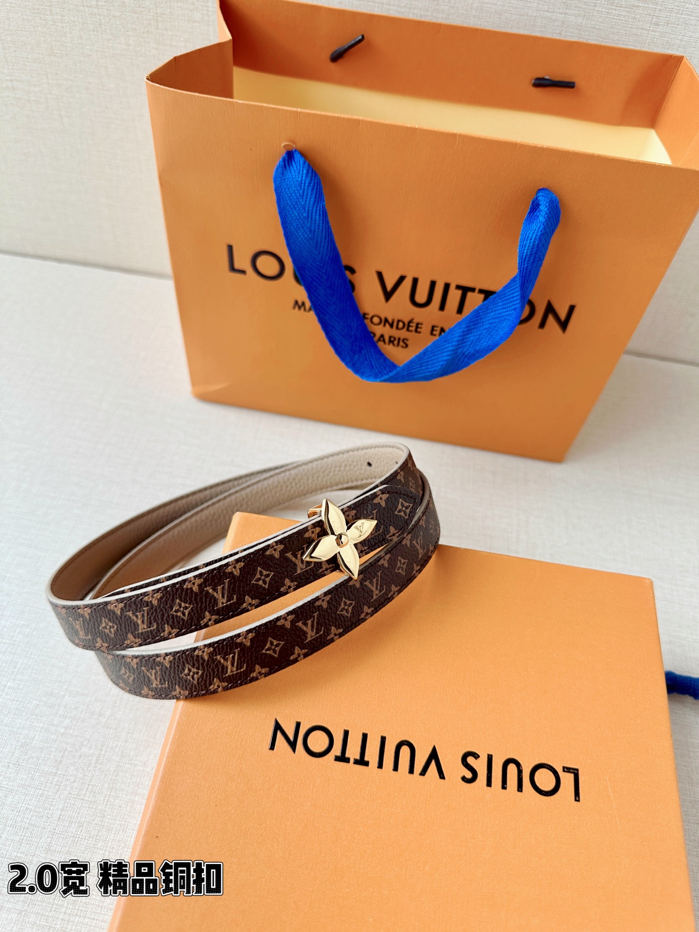 LV A貨女款 Monogram 花朵金扣細版腰帶 優雅百搭款| 14 LV A貨女款 Monogram 花朵金扣細版腰帶 優雅百搭款