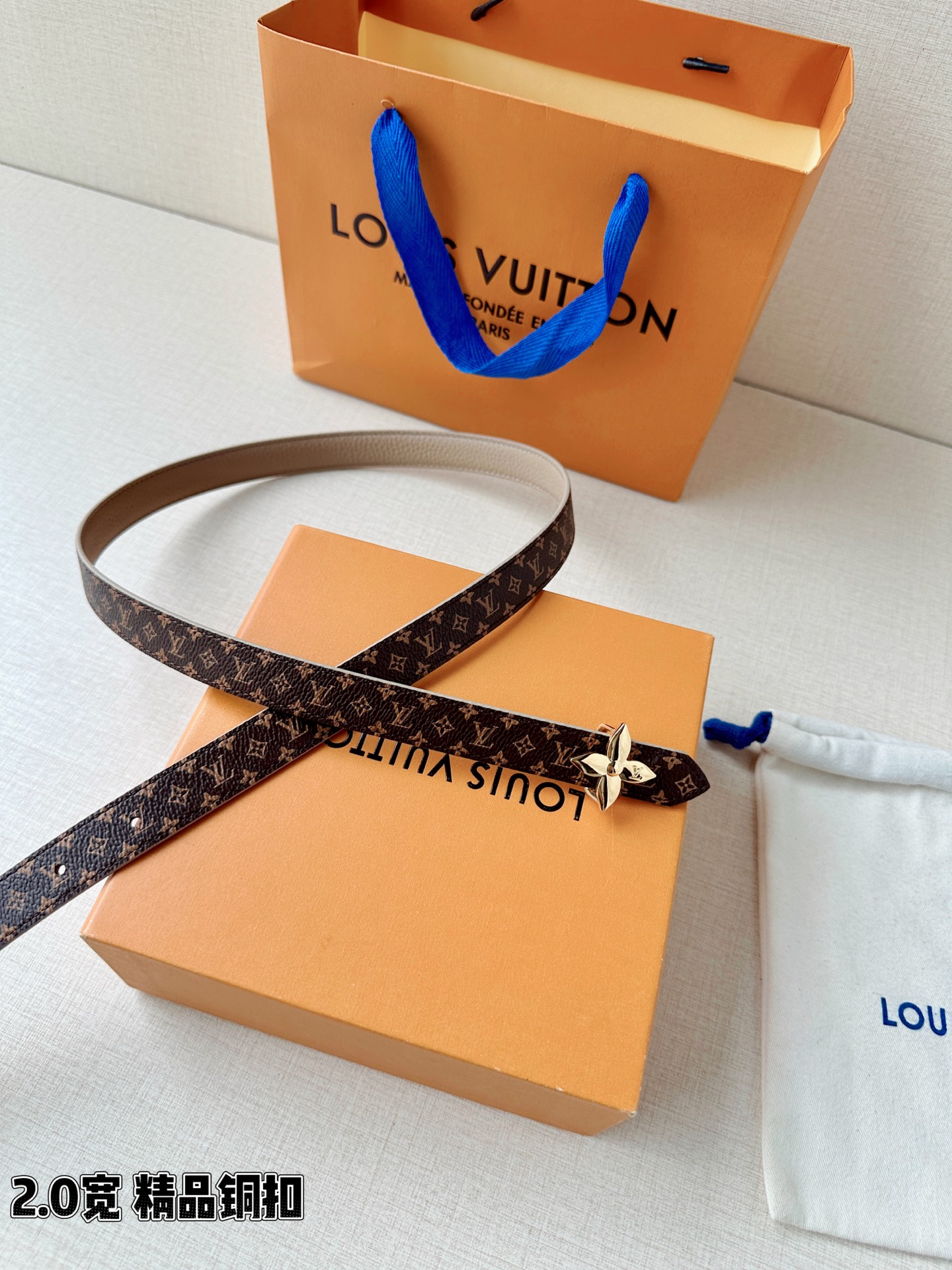 LV A貨女款 Monogram 花朵金扣細版腰帶 優雅百搭款| 11 LV A貨女款 Monogram 花朵金扣細版腰帶 優雅百搭款
