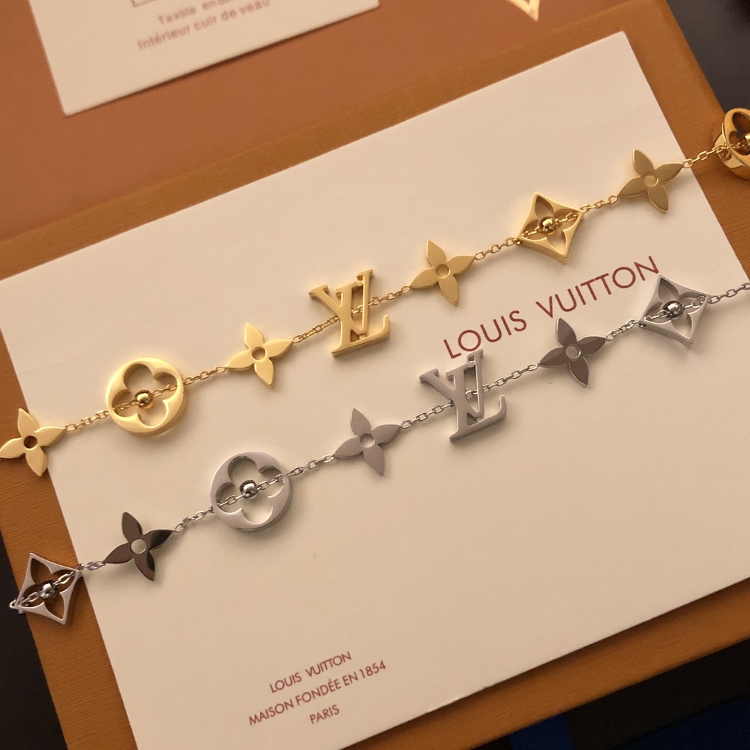 LV高仿花纹链条手链Monogram设计时尚百搭饰品