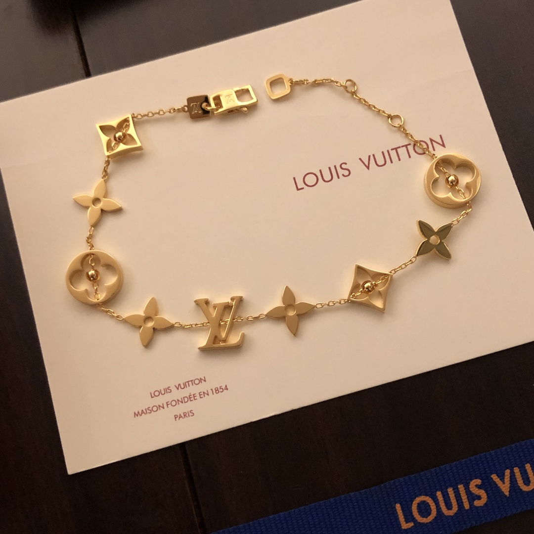 LV高仿花纹链条手链Monogram设计时尚百搭饰品