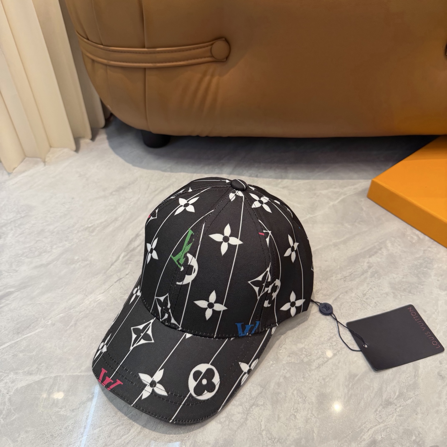 LV A貨 男/女款 黑色滿版老花棒球帽 經典百搭款