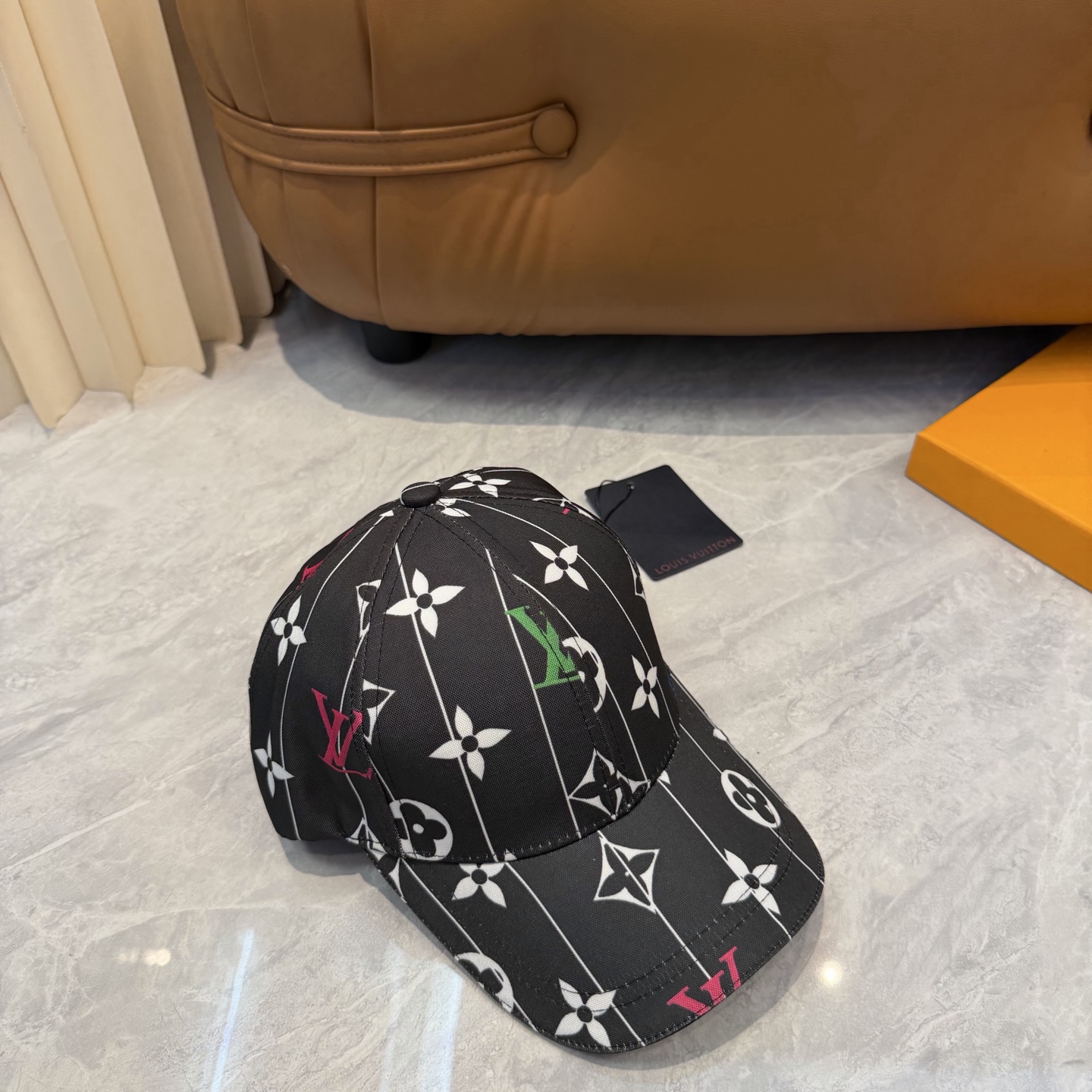 LV A貨 男/女款 黑色滿版老花棒球帽 經典百搭款
