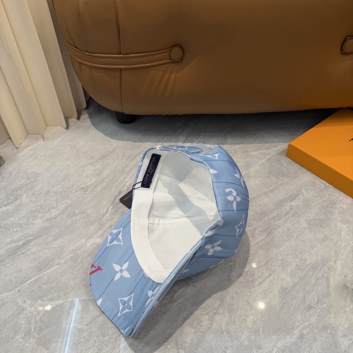 LV A貨 男/女款 淺藍滿版老花棒球帽 清爽夏日款