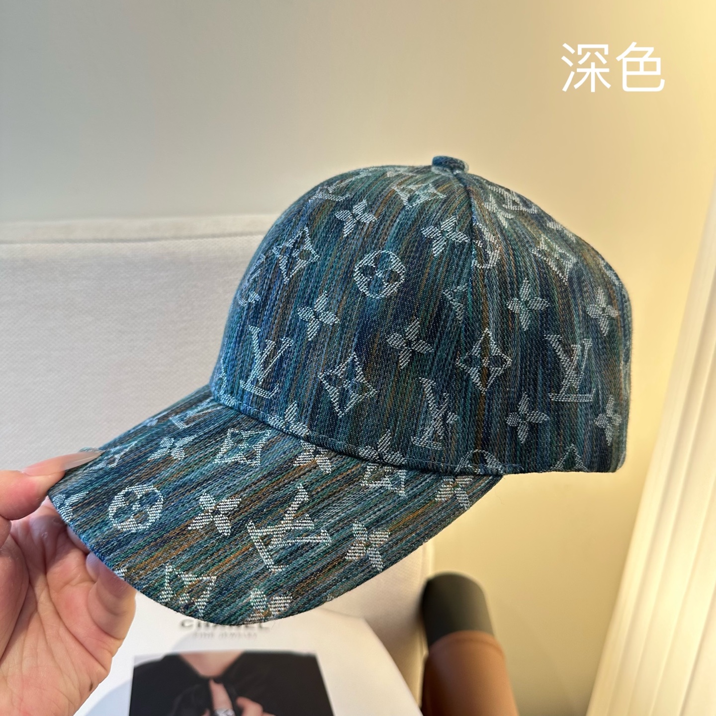 LV 一比一 男/女款 牛仔滿版老花棒球帽 潮流街頭款| 10 LV 一比一 男/女款 牛仔滿版老花棒球帽 潮流街頭款