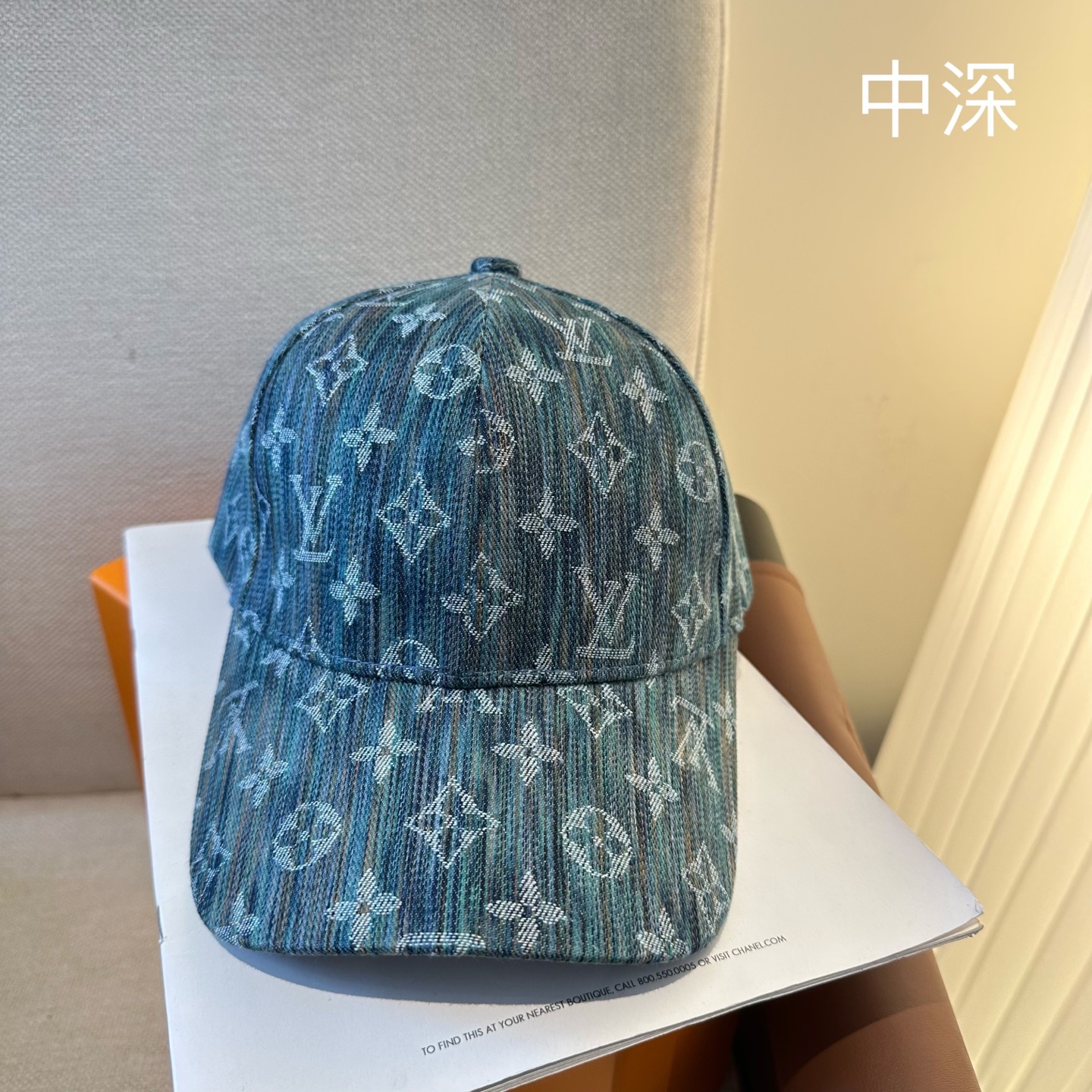 LV 原單 男/女款 深藍漸層老花棒球帽 個性時尚款