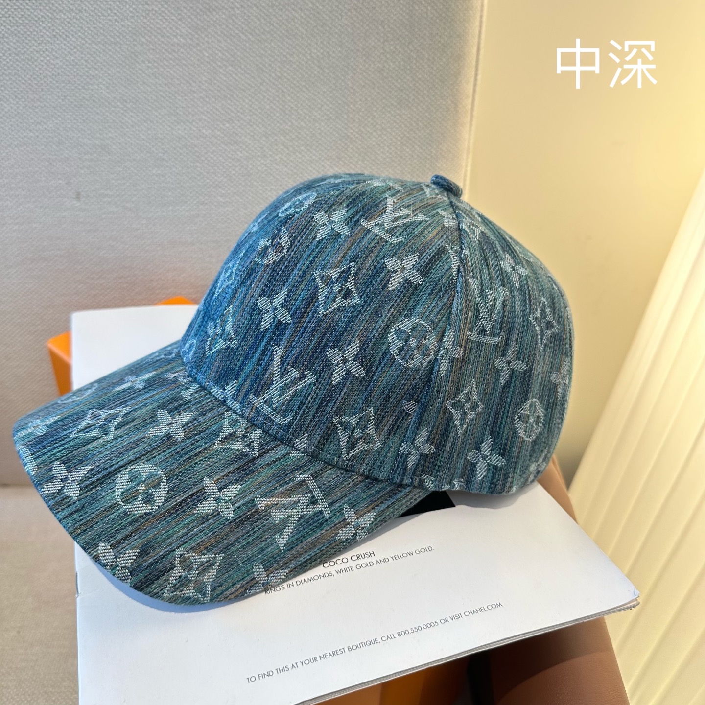 LV 原單 男/女款 深藍漸層老花棒球帽 個性時尚款