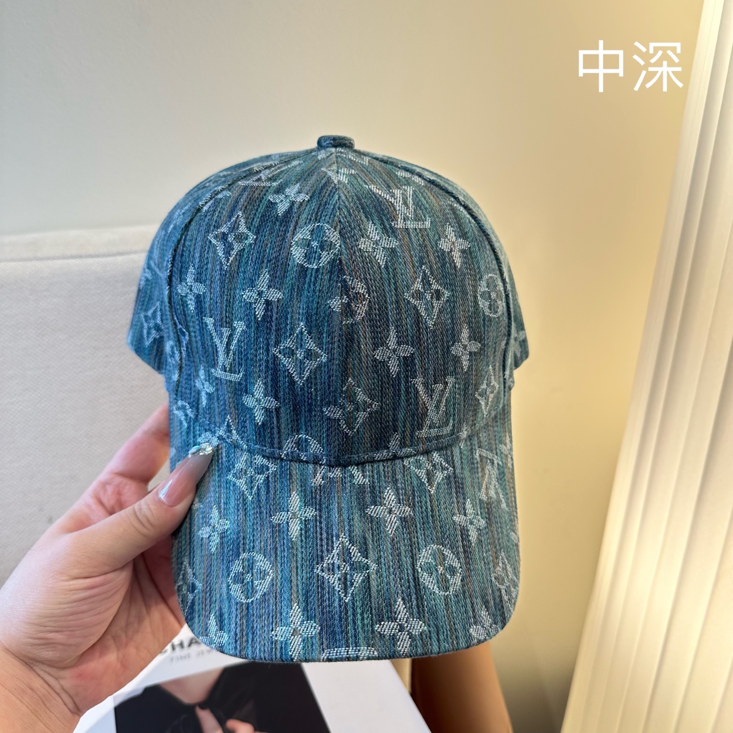 LV 原單 男/女款 深藍漸層老花棒球帽 個性時尚款