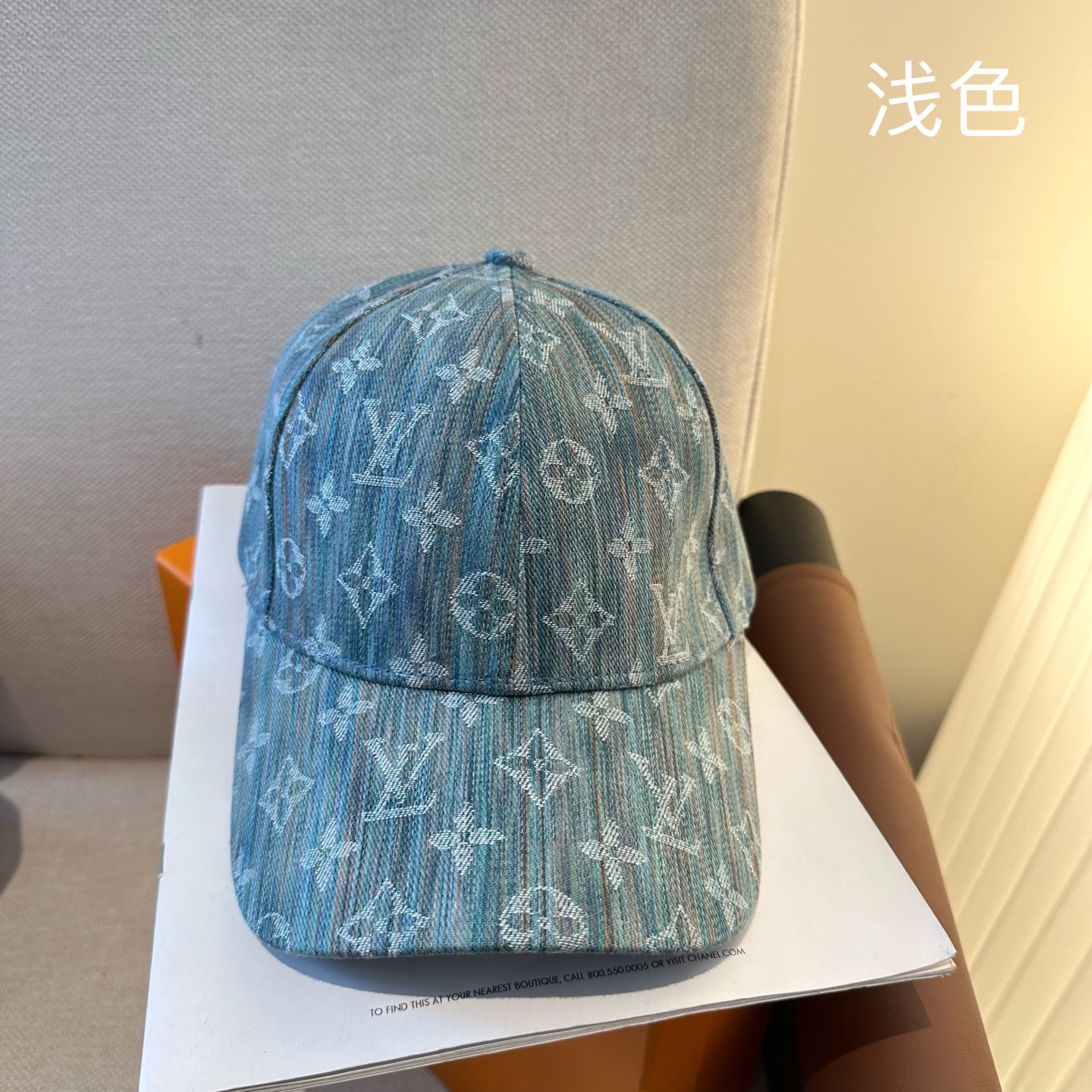 LV A貨 男/女款 淺藍漸層老花棒球帽 清新百搭款