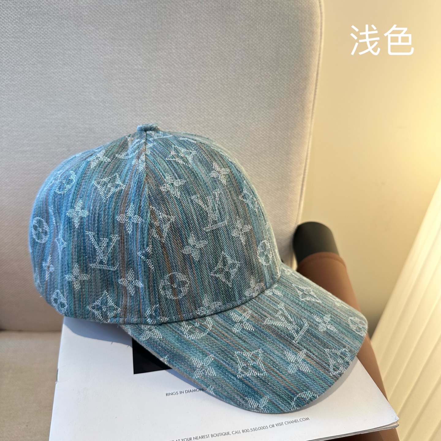 LV A貨 男/女款 淺藍漸層老花棒球帽 清新百搭款| 12 LV A貨 男/女款 淺藍漸層老花棒球帽 清新百搭款