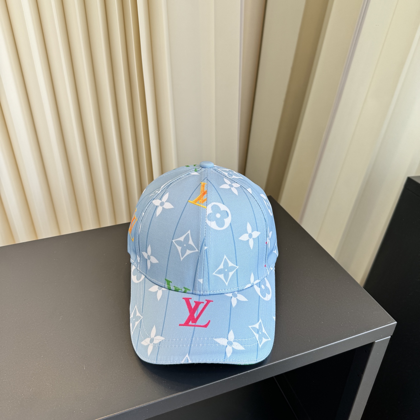 LV 原單 男/女款 淺藍滿版老花棒球帽 清爽時尚款