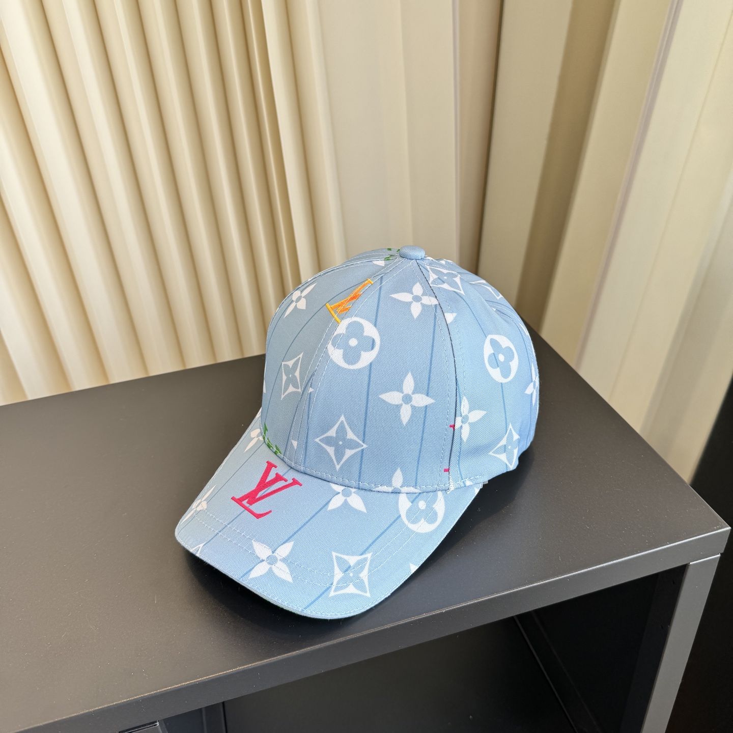 LV 原單 男/女款 淺藍滿版老花棒球帽 清爽時尚款