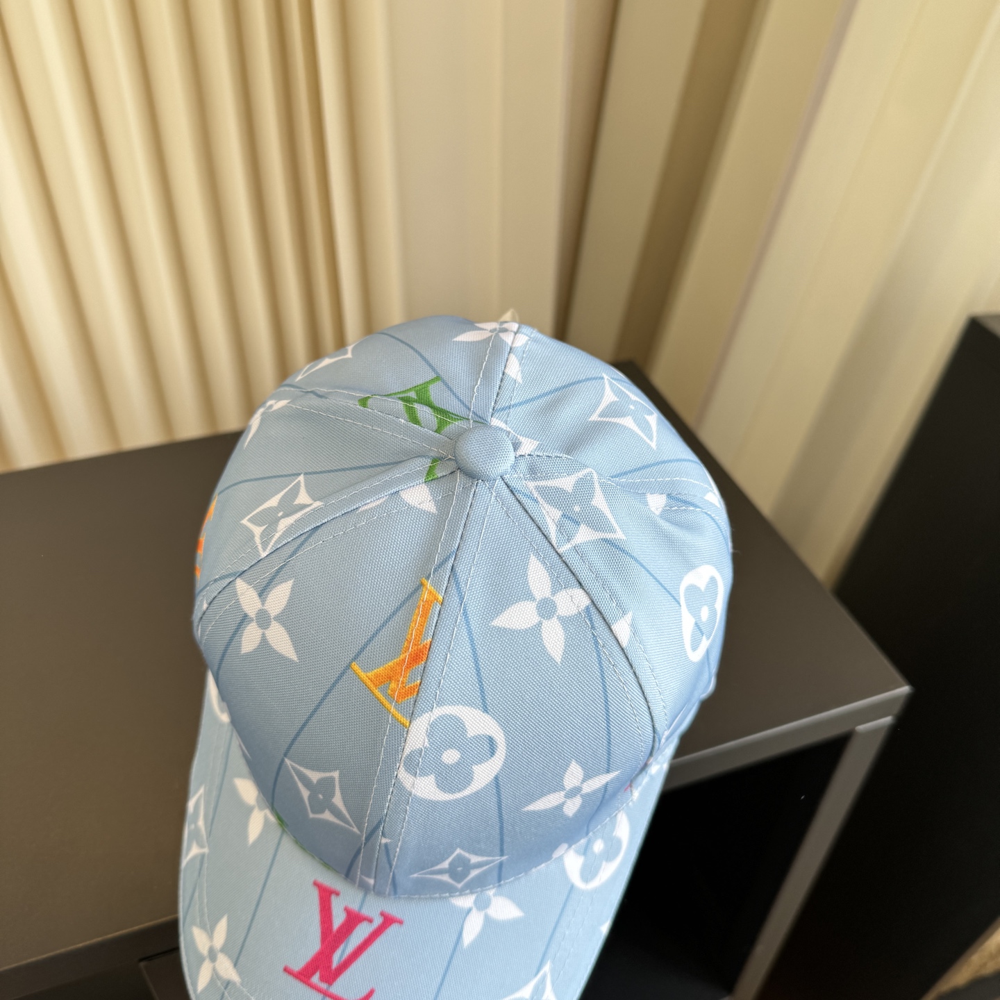LV 原單 男/女款 淺藍滿版老花棒球帽 清爽時尚款
