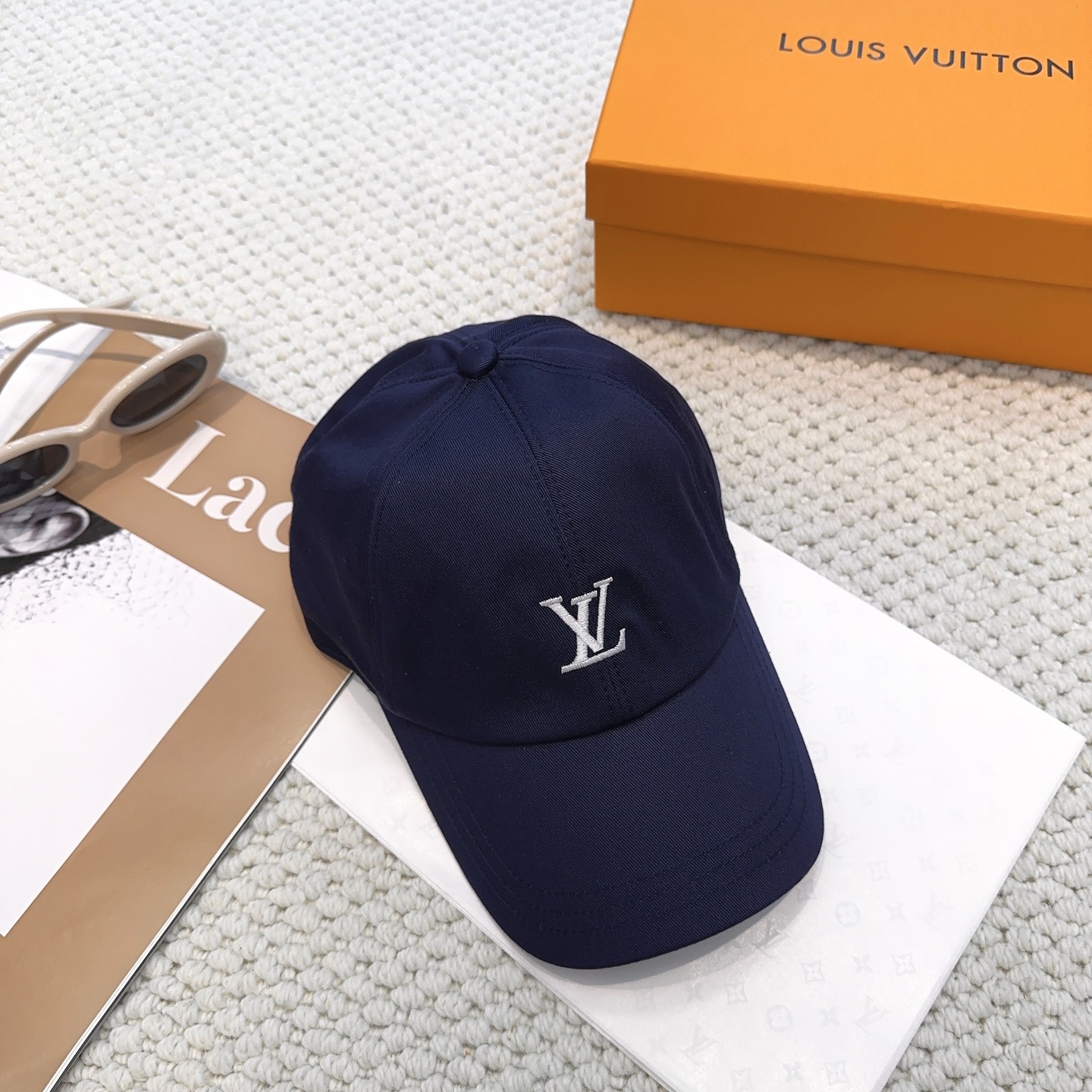 LV棒球帽男原單深藍LOGO刺繡休閒百搭鴨舌帽女戶外遮陽帽子| 8 LV棒球帽男原單深藍LOGO刺繡休閒百搭鴨舌帽女戶外遮陽帽子
