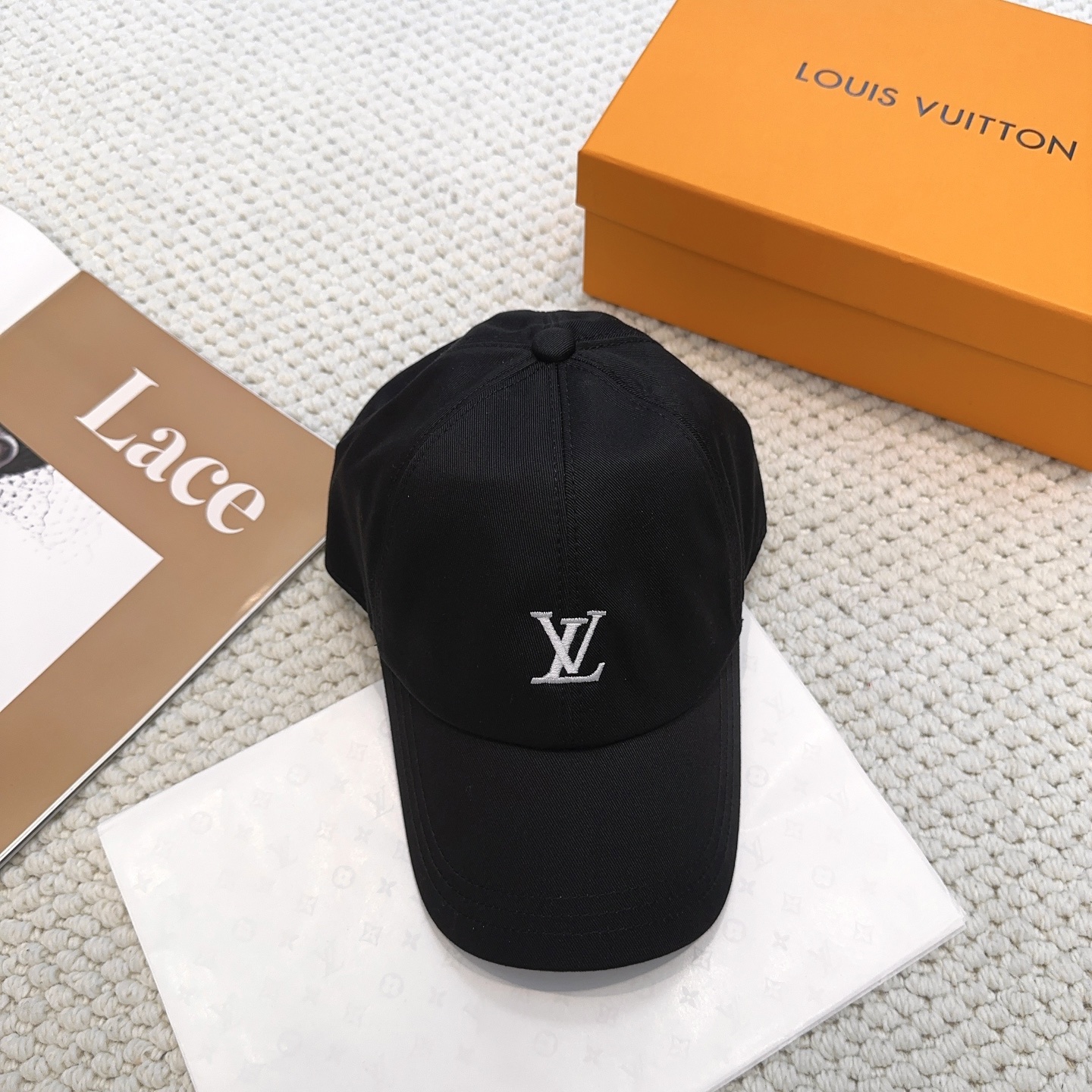 LV棒球帽男A貨黑色極簡LOGO刺繡百搭休閒鴨舌帽女四季通用帽