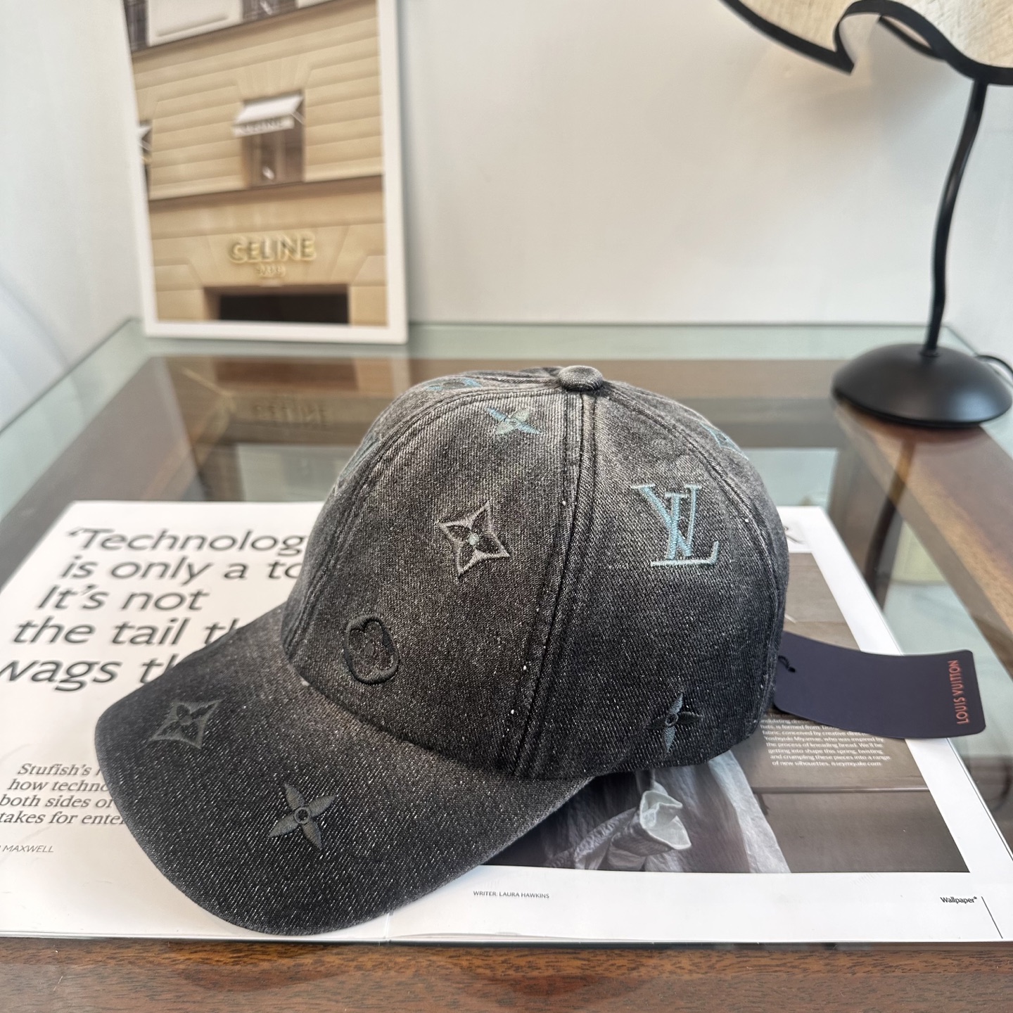 LV 高仿 老花壓紋牛仔棒球帽 做舊灰色休閒百搭款
