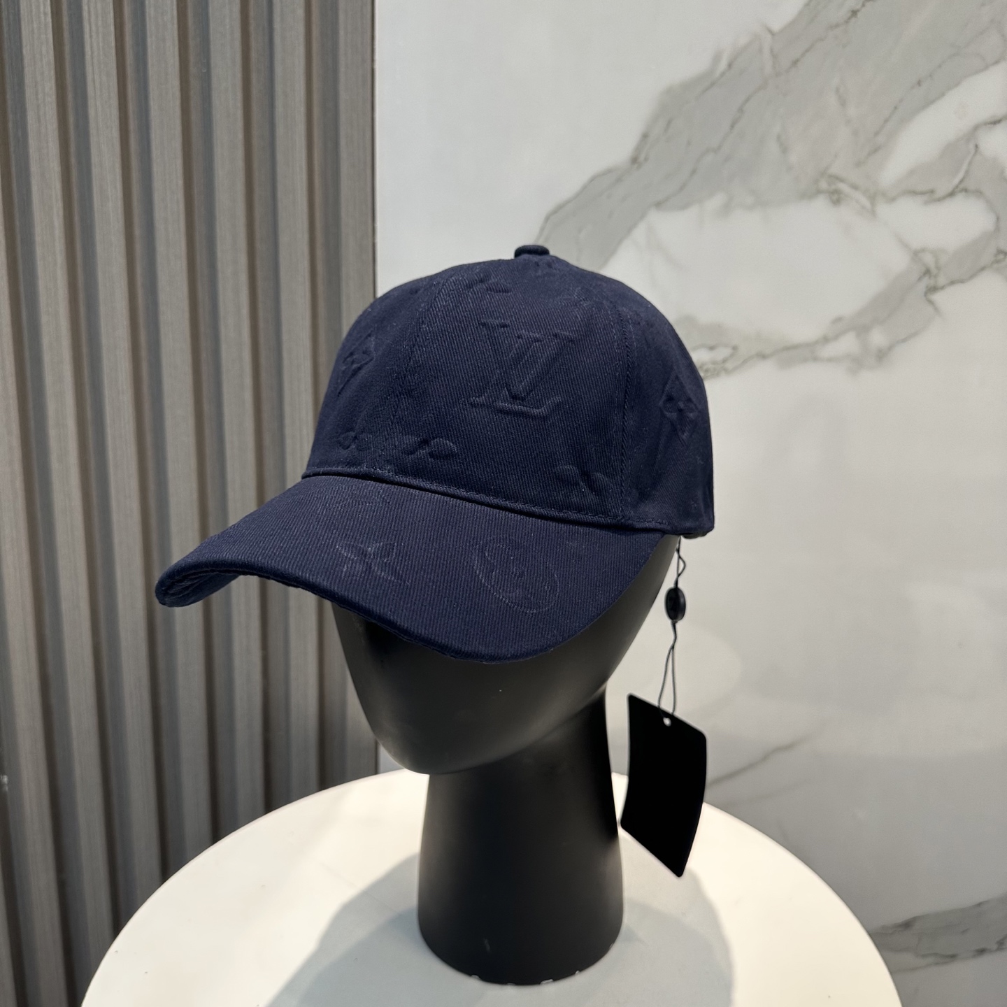 LV A貨 深藍老花壓紋棒球帽 經典百搭休閒款