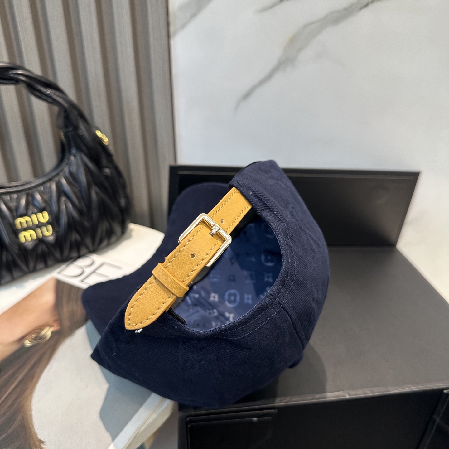 LV A貨 深藍老花壓紋棒球帽 經典百搭休閒款