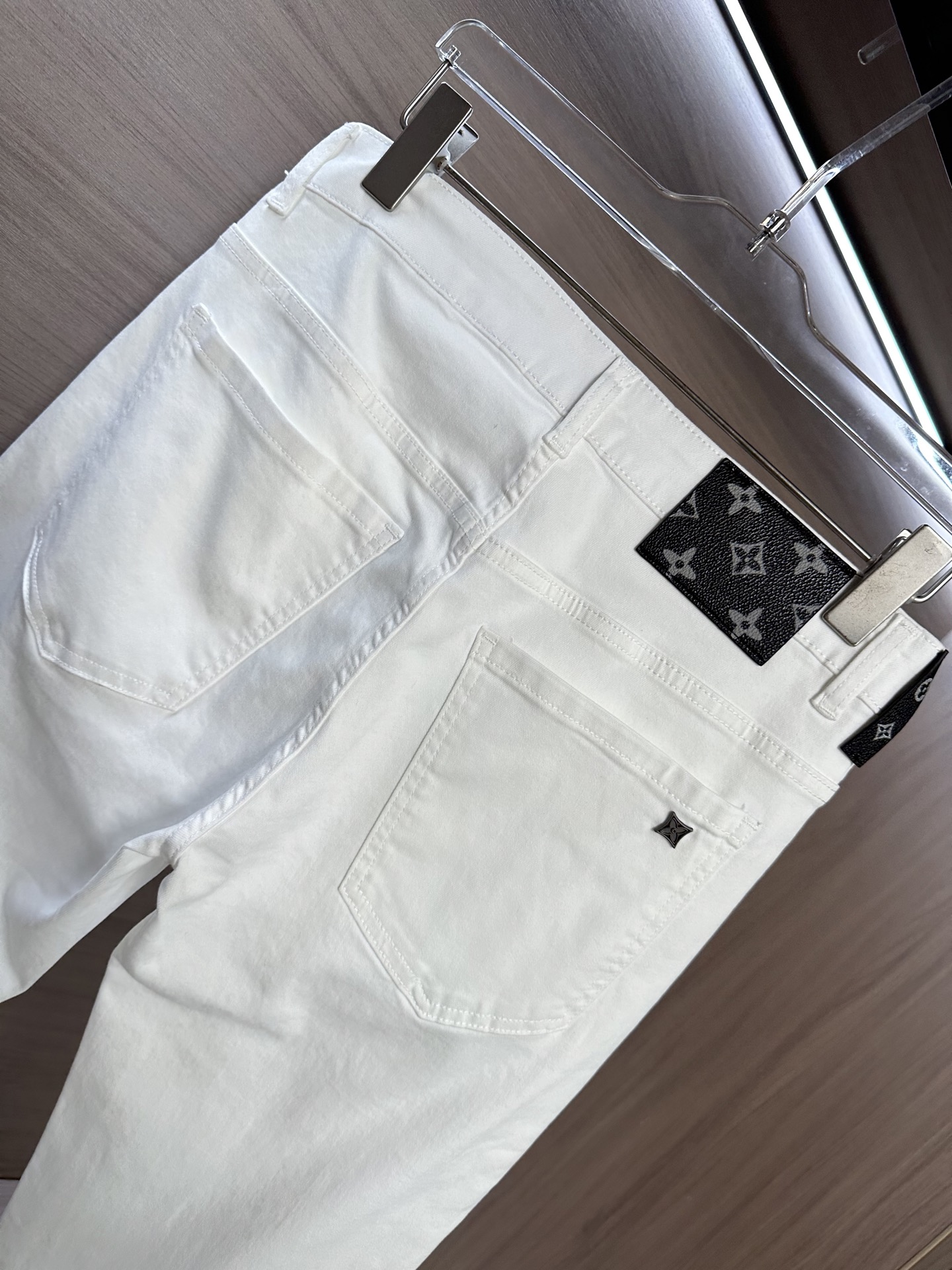 LV A貨男士牛仔長褲白色簡約百搭直筒款
