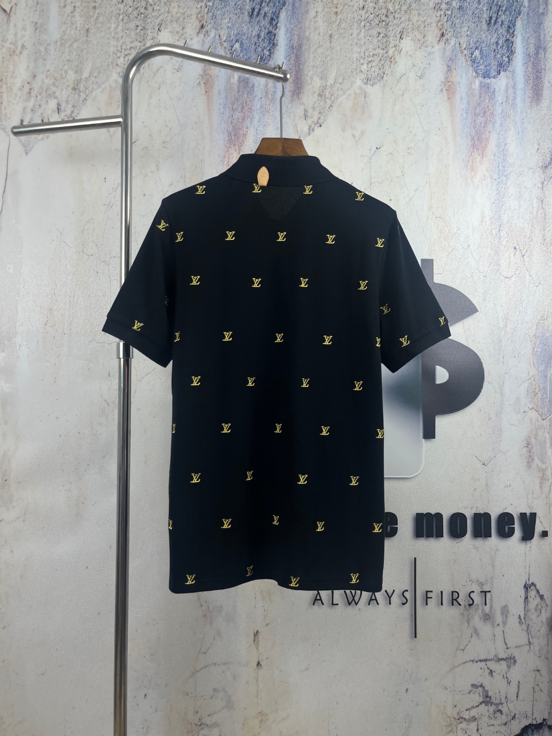 LV 原單 男款 滿版Logo POLO衫 短袖翻領商務休閒