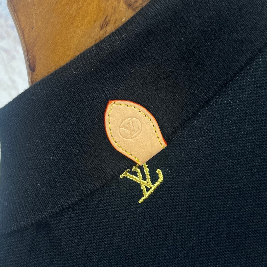 LV 原單 男款 滿版Logo POLO衫 短袖翻領商務休閒