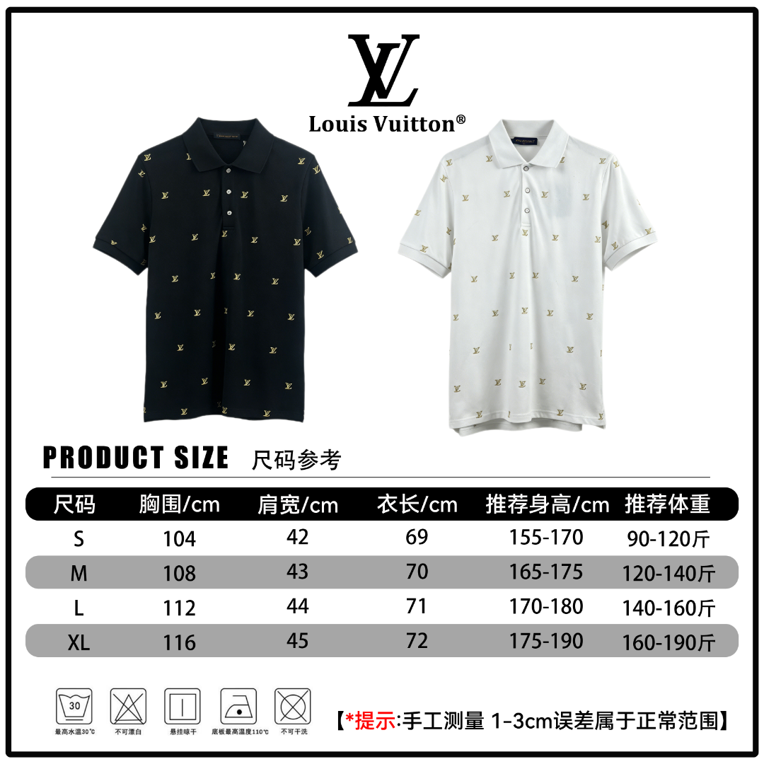 LV 原單 男款 滿版Logo POLO衫 短袖翻領商務休閒