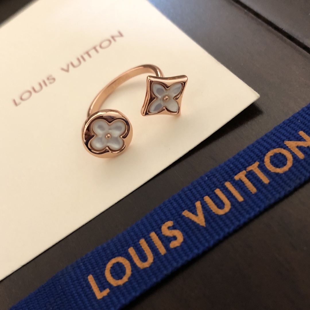 LV A貨女士雙花開口戒指氣質優雅設計輕奢百搭款| 13 LV A貨女士雙花開口戒指氣質優雅設計輕奢百搭款