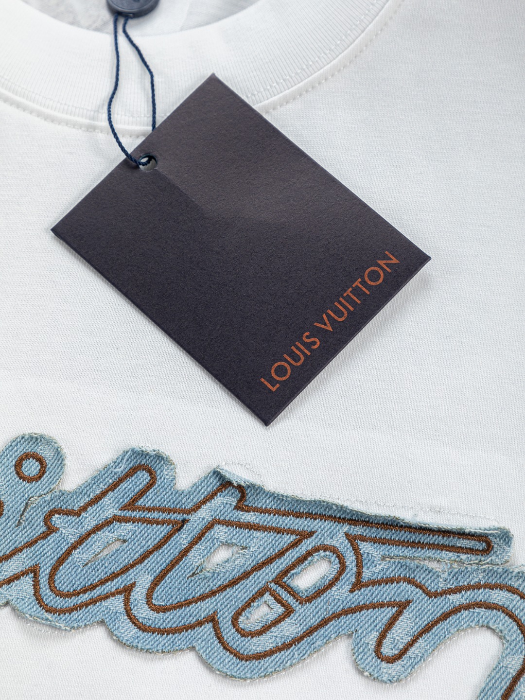 LV 高仿男款刺繡字母Logo短袖T恤 輕奢百搭款