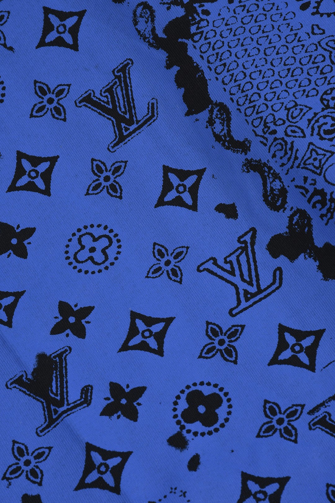 LV A貨男款藍黑拼接Monogram短袖T恤 潮流街頭款
