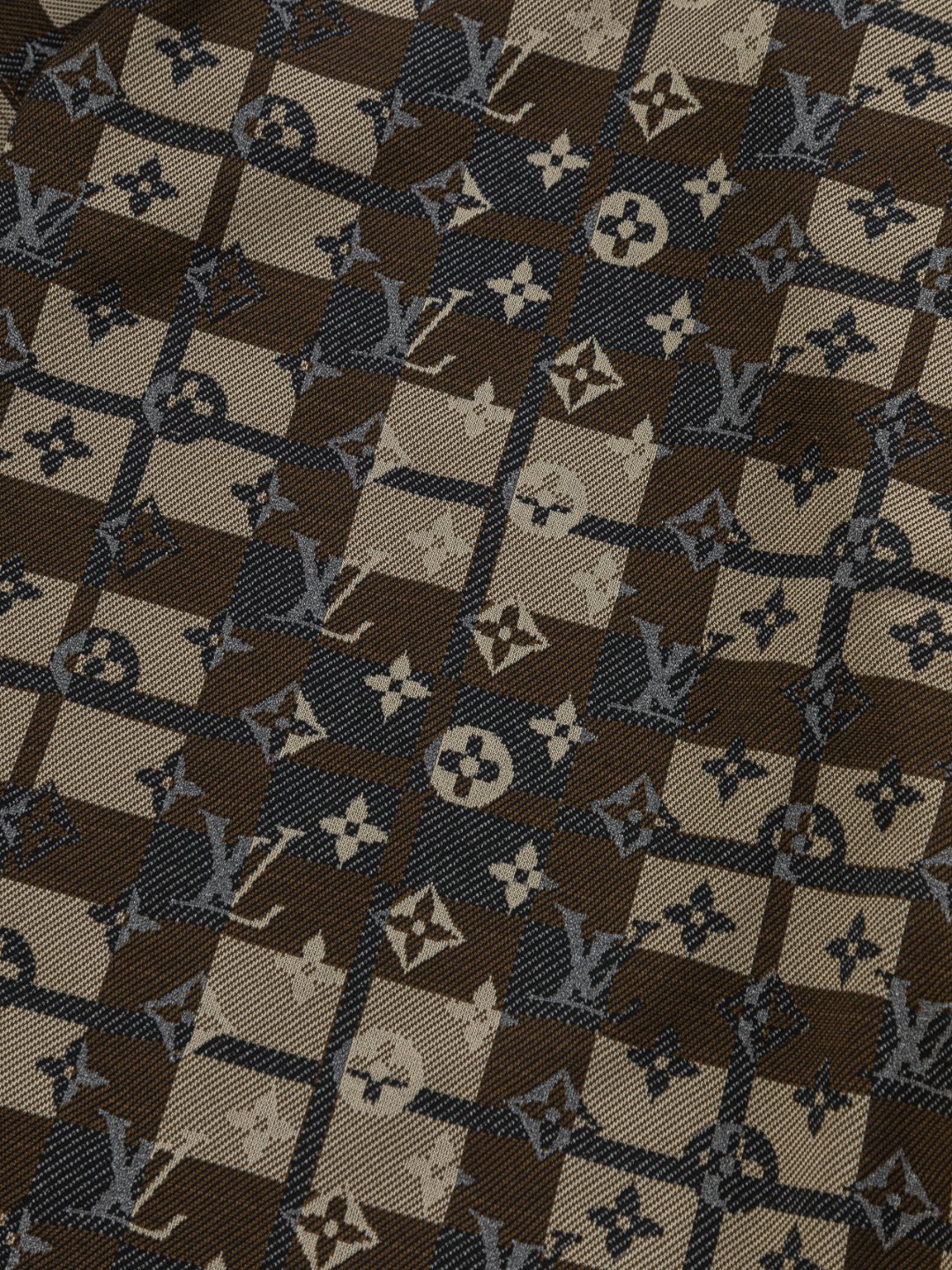LV高仿棋盤格Monogram滿版提花短袖T恤