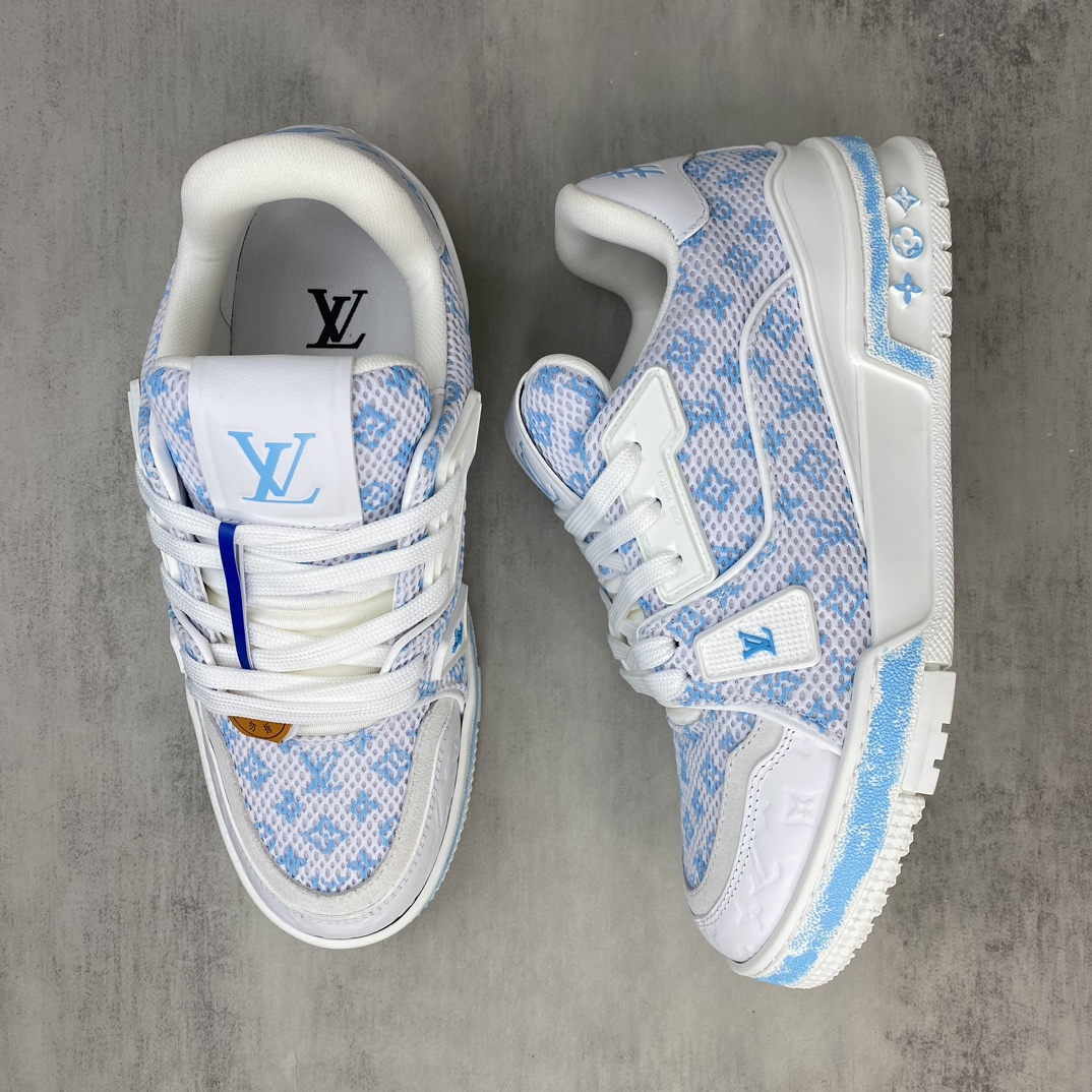 LV A貨 Trainer 網布老花運動鞋 淺藍透氣休閒鞋| 13 LV A貨 Trainer 網布老花運動鞋 淺藍透氣休閒鞋