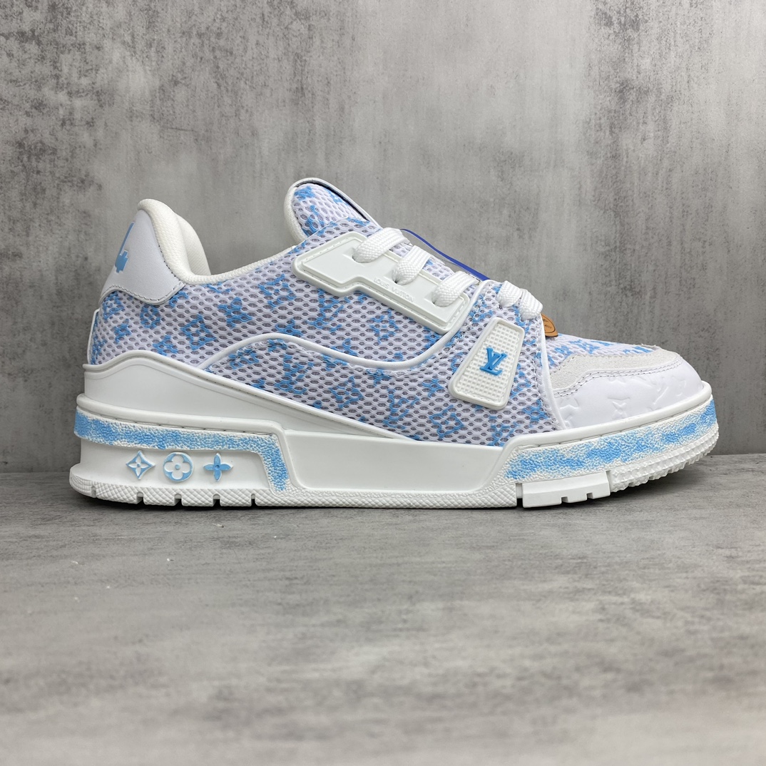 LV A貨 Trainer 網布老花運動鞋 淺藍透氣休閒鞋| 10 LV A貨 Trainer 網布老花運動鞋 淺藍透氣休閒鞋