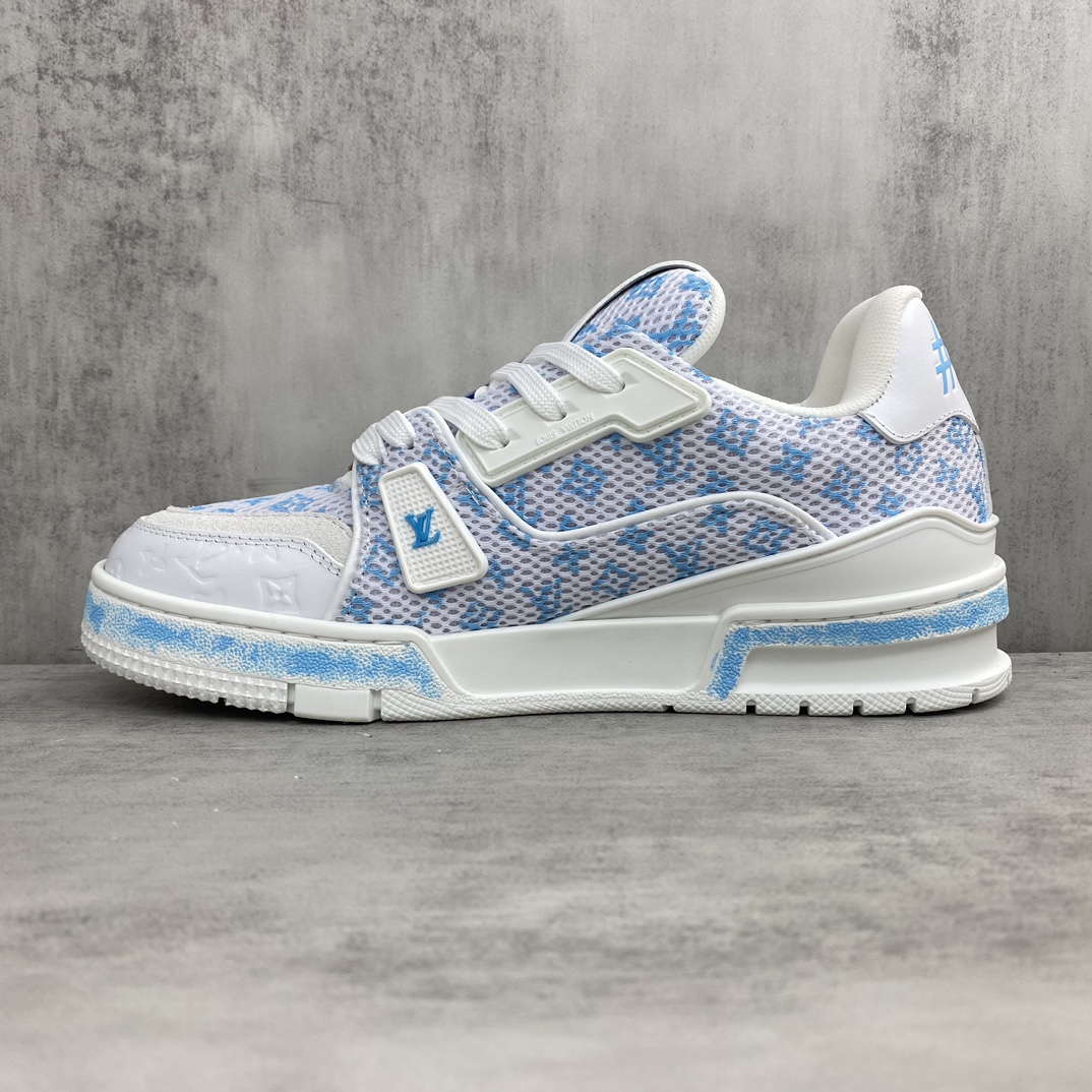 LV A貨 Trainer 網布老花運動鞋 淺藍透氣休閒鞋| 9 LV A貨 Trainer 網布老花運動鞋 淺藍透氣休閒鞋