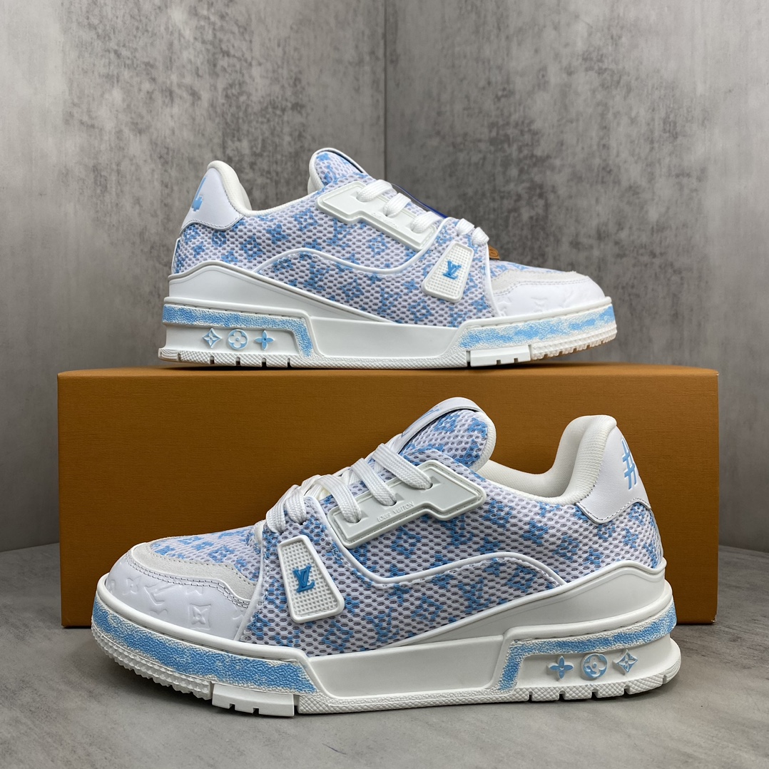 LV A貨 Trainer 網布老花運動鞋 淺藍透氣休閒鞋| 7 LV A貨 Trainer 網布老花運動鞋 淺藍透氣休閒鞋
