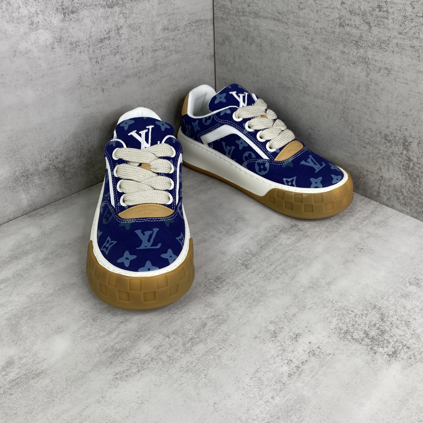 LV 原單 Trainer Maxi 藍色 Monogram 厚底運動鞋