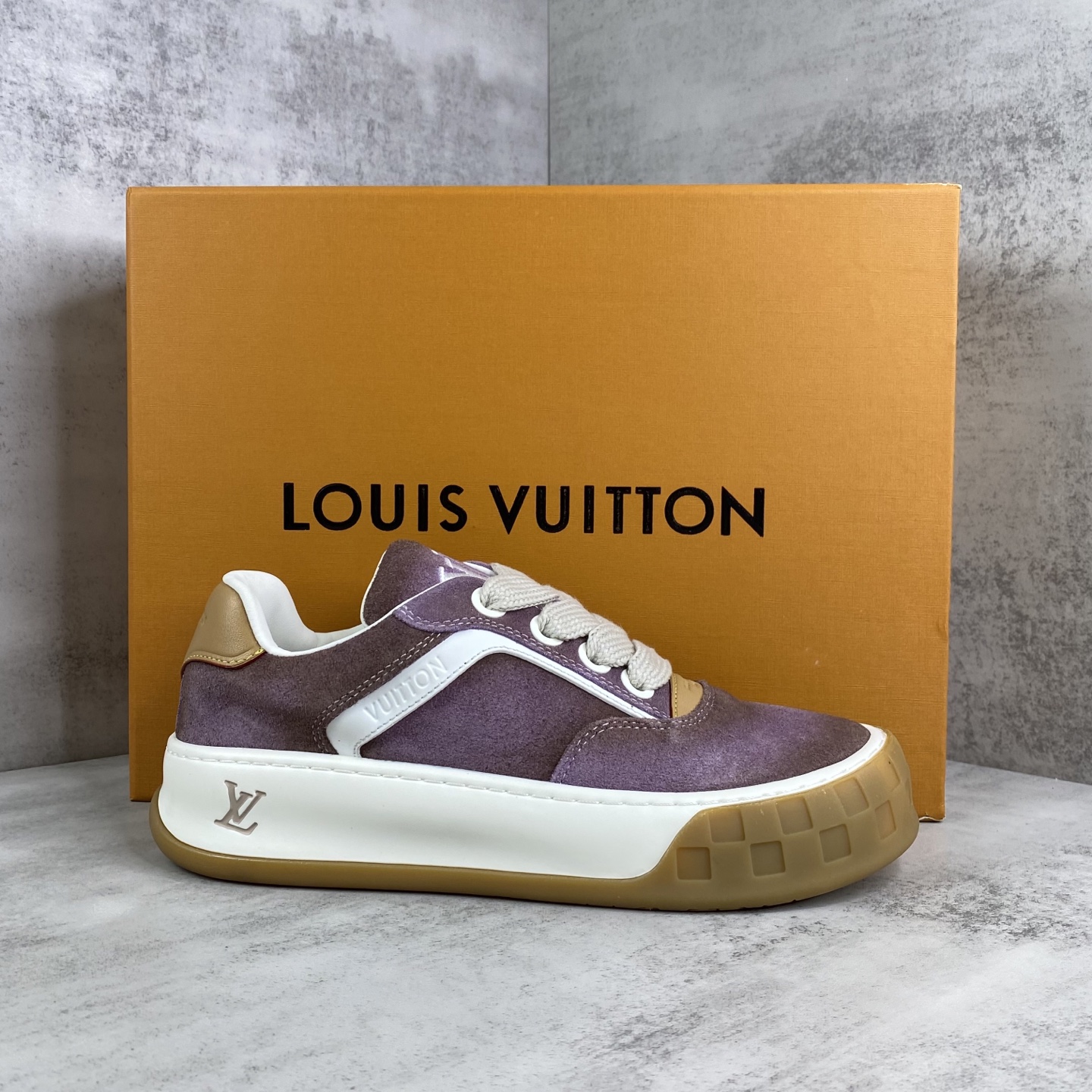 LV 原單 Trainer Maxi 紫色麂皮厚底休閒鞋