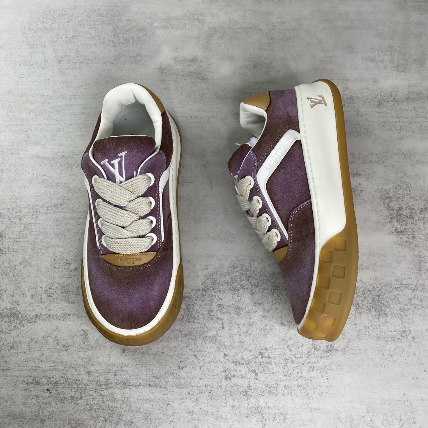 LV 原單 Trainer Maxi 紫色麂皮厚底休閒鞋