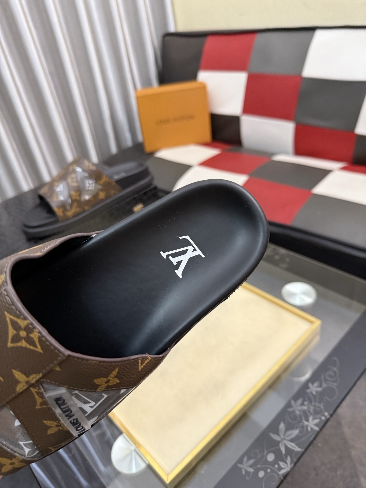 LV A貨 男款 拖鞋 經典老花 棕色Monogram 百搭休閒款
