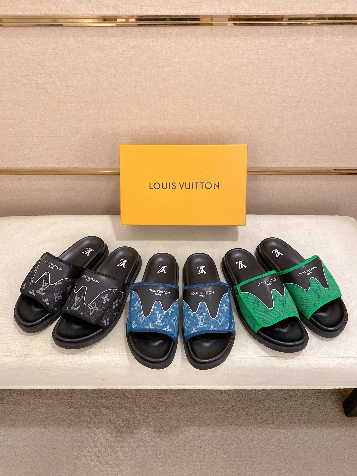 LV A貨 男款 Monogram拖鞋 黑色簡約拉鍊休閒款