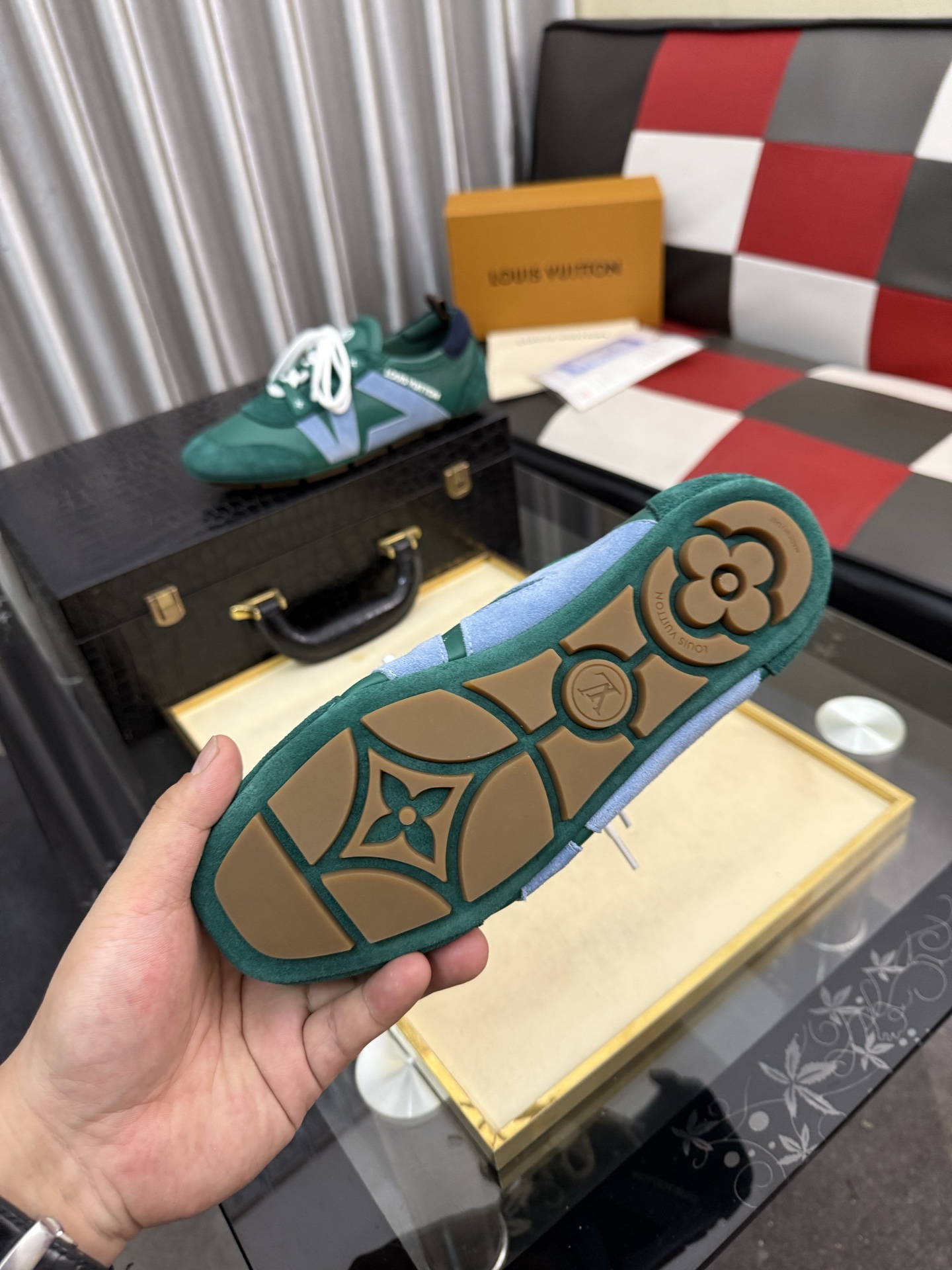 LV 復刻綠色拼接德訓鞋 時尚復古休閒運動鞋| 7 LV 復刻綠色拼接德訓鞋 時尚復古休閒運動鞋