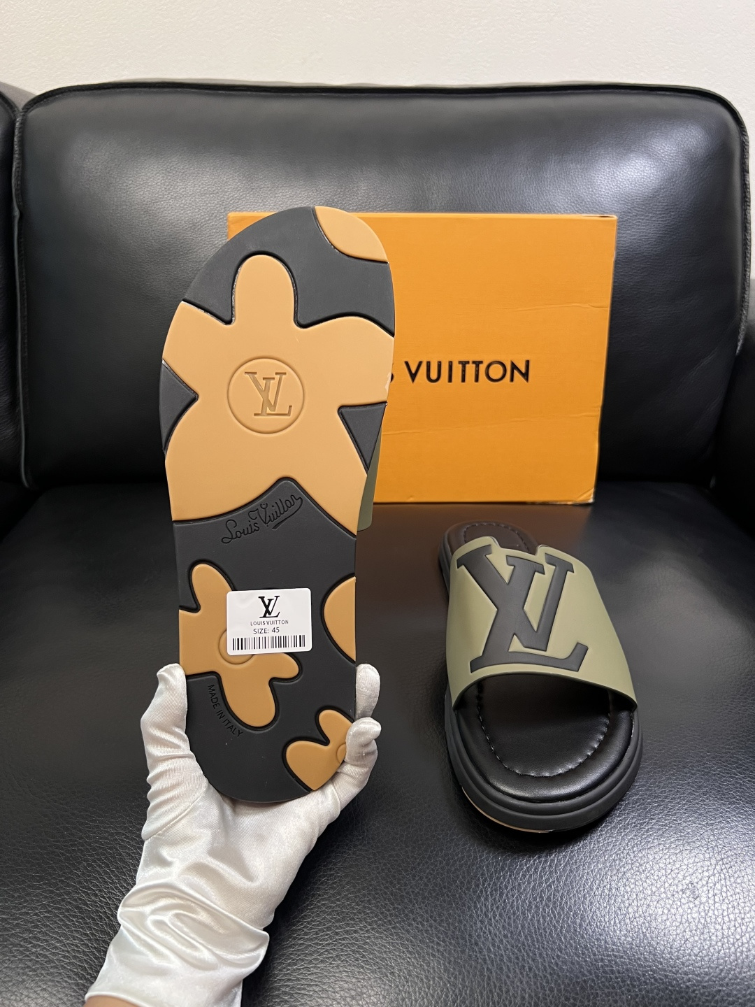 LV 復刻 男款拖鞋 大LOGO休閒涼拖 時尚百搭款