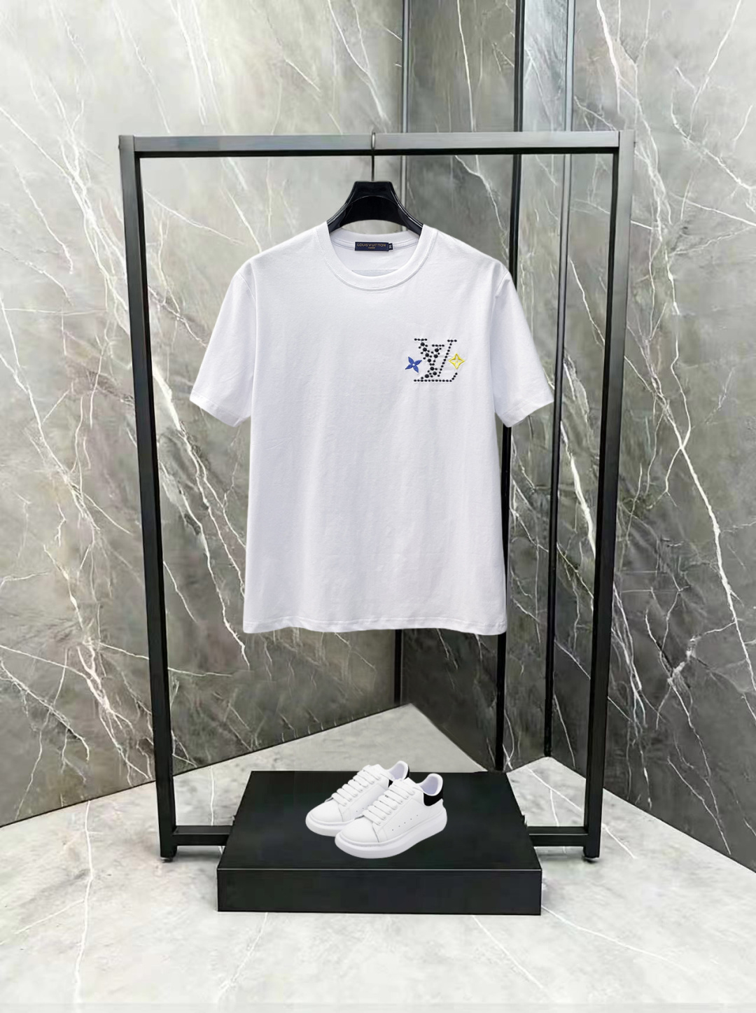 LV 原單 男款 彩點Logo短袖T恤 百搭休閒款