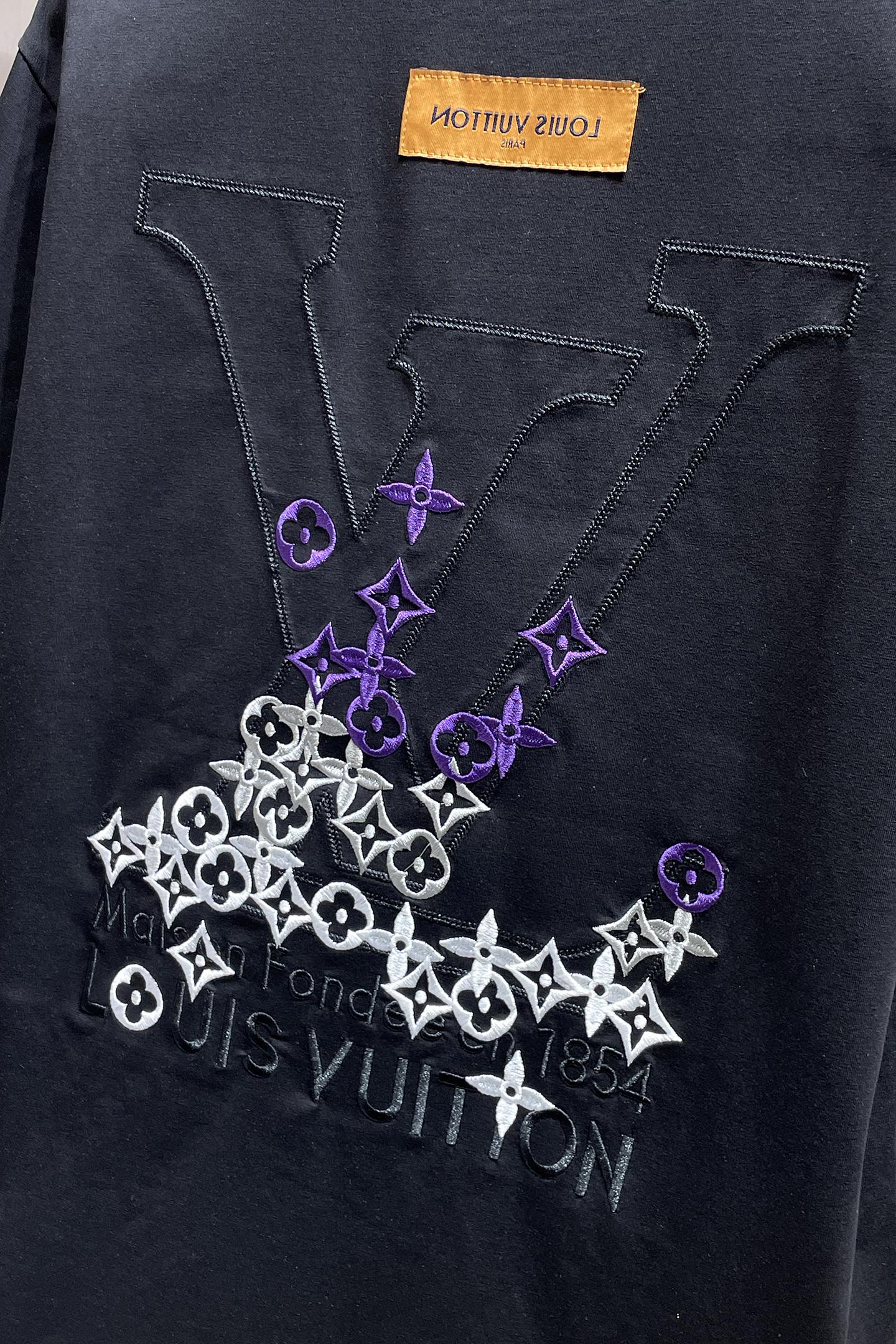 LV 原單 男款 花簇Logo短袖T恤 潮流設計款| 8 LV 原單 男款 花簇Logo短袖T恤 潮流設計款