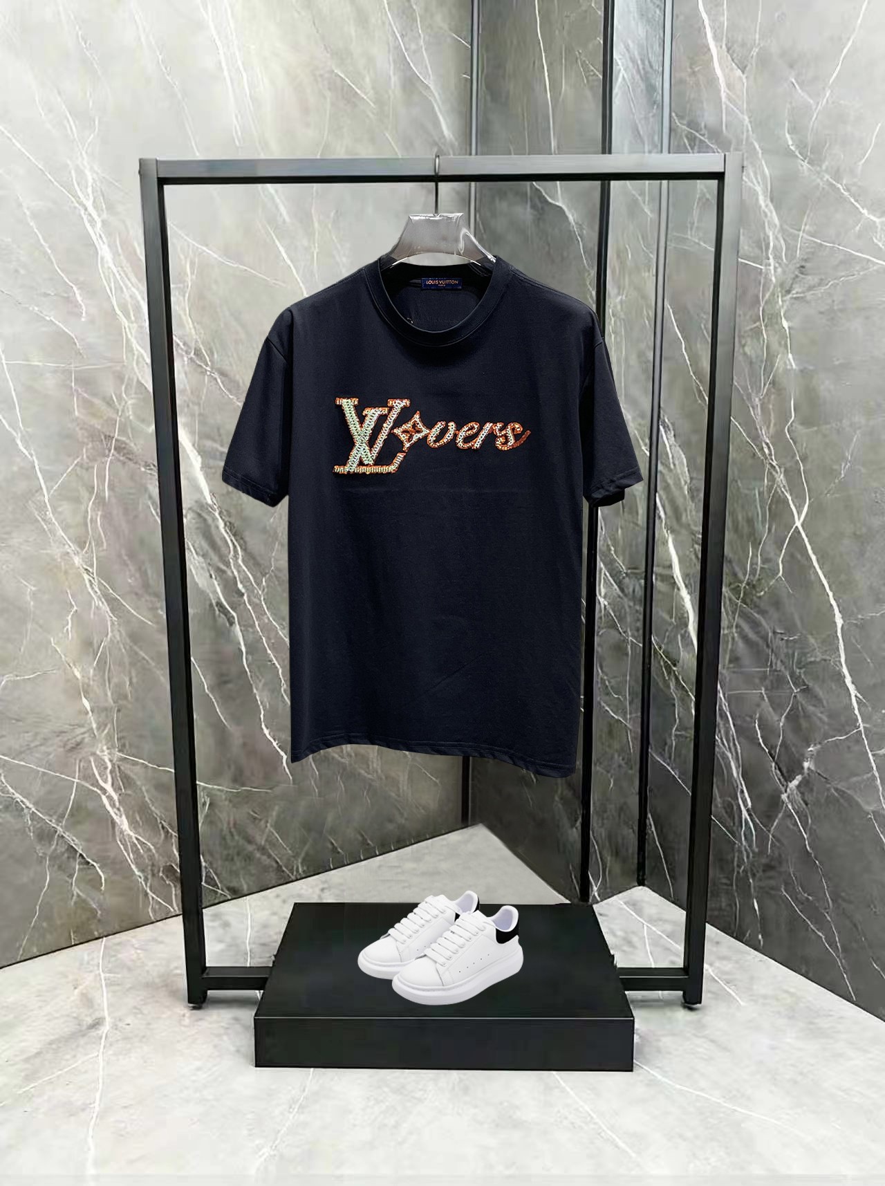 LV 原單 男款 大Logo刺繡短袖T恤 潮流街頭風