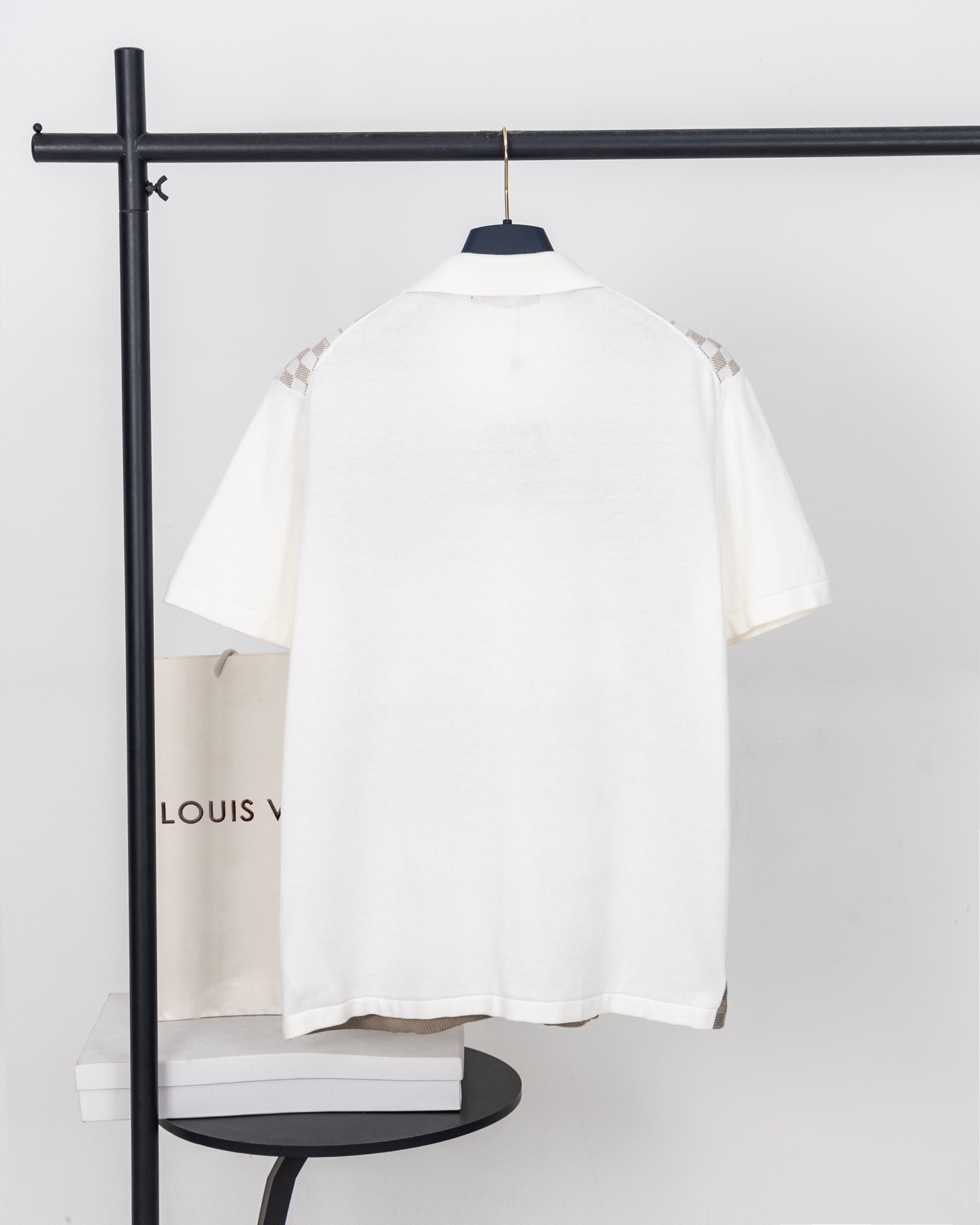 LV 一比一 男款 格紋拼接短袖Polo 經典設計 輕奢休閒風