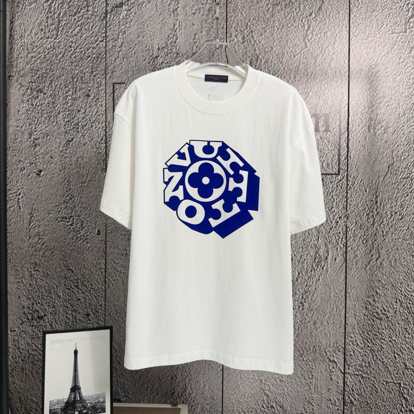 LV 高仿 男款 幾何Logo印花短袖T恤 簡約設計百搭款