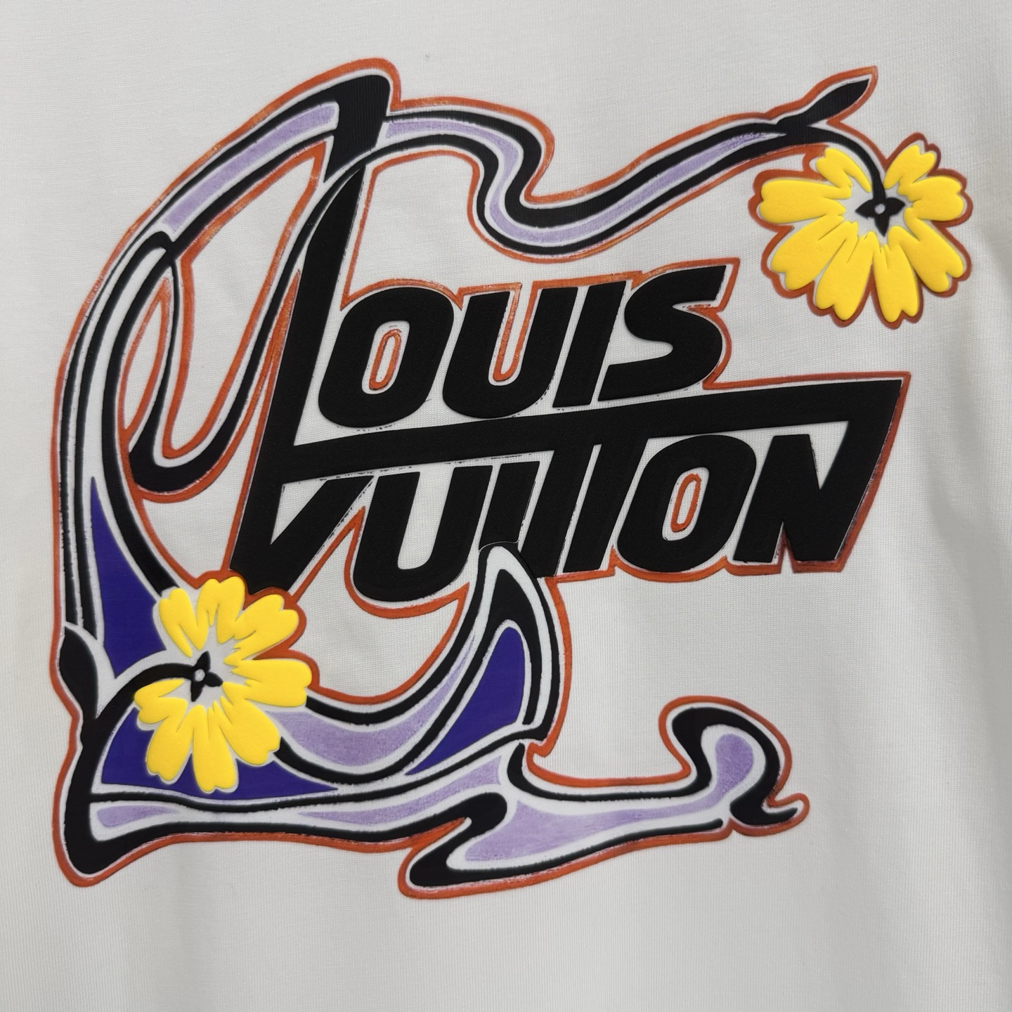 LV A貨 男款 花卉字母印花短袖T恤 潮流設計百搭款