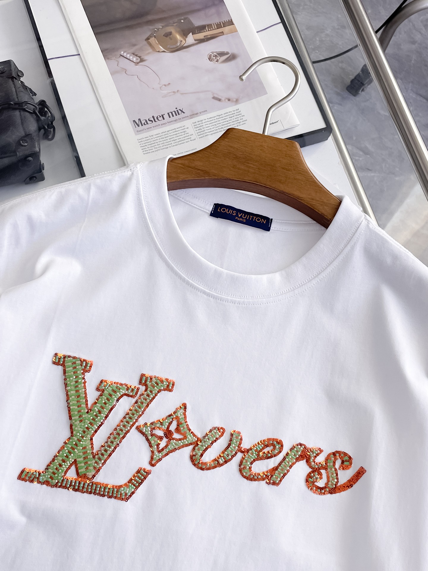 LV短袖T恤男 Lvovers刺繡設計 寬鬆休閒上衣