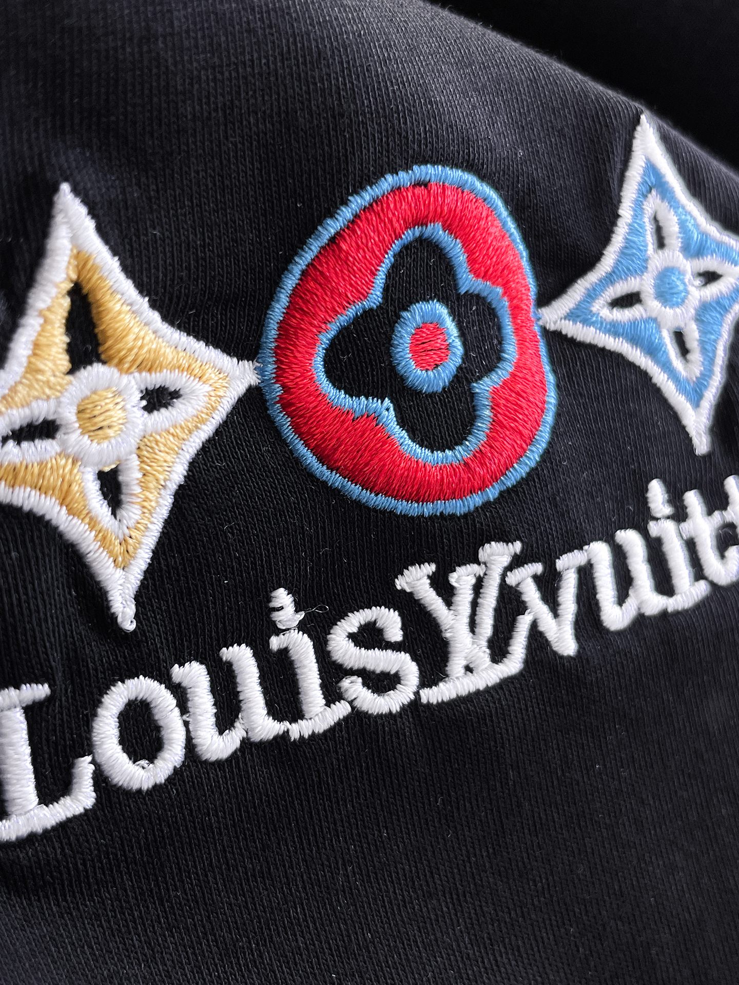 LV一比一男女短袖T恤彩色LOGO刺繡設計潮流百搭休閒上衣